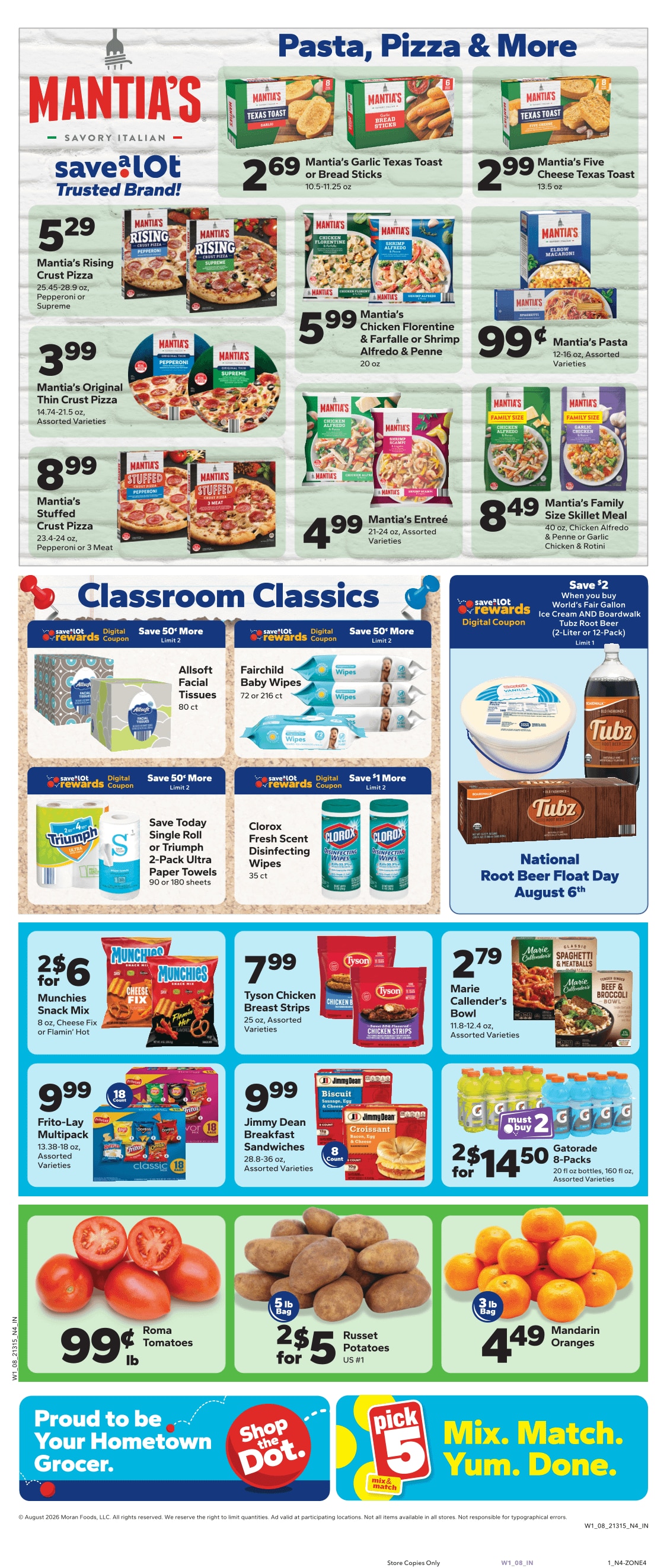Save a Lot Food Stores (Hammond and Valparaiso, IN) Weekly Ad August 5 - 11, 2026