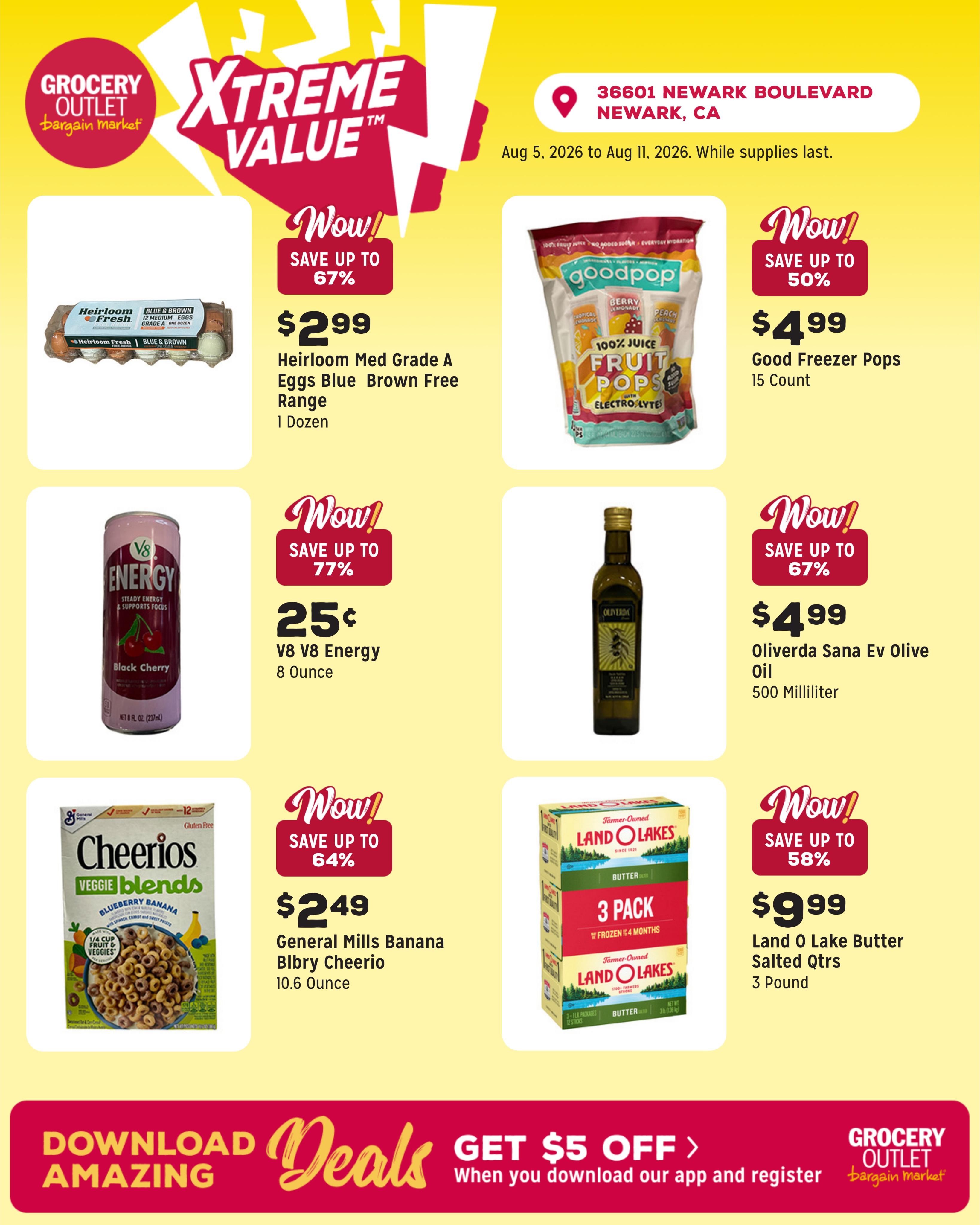 Grocery Outlet (Fremont Area, CA) Weekly Ad August 5 - 11, 2026