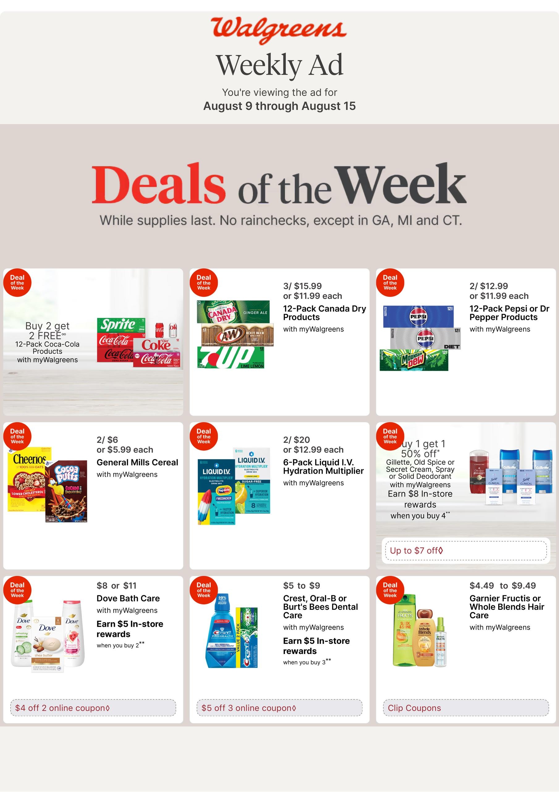 Walgreens (Argillite Area, KY) Weekly Ad August 9 - 15, 2026