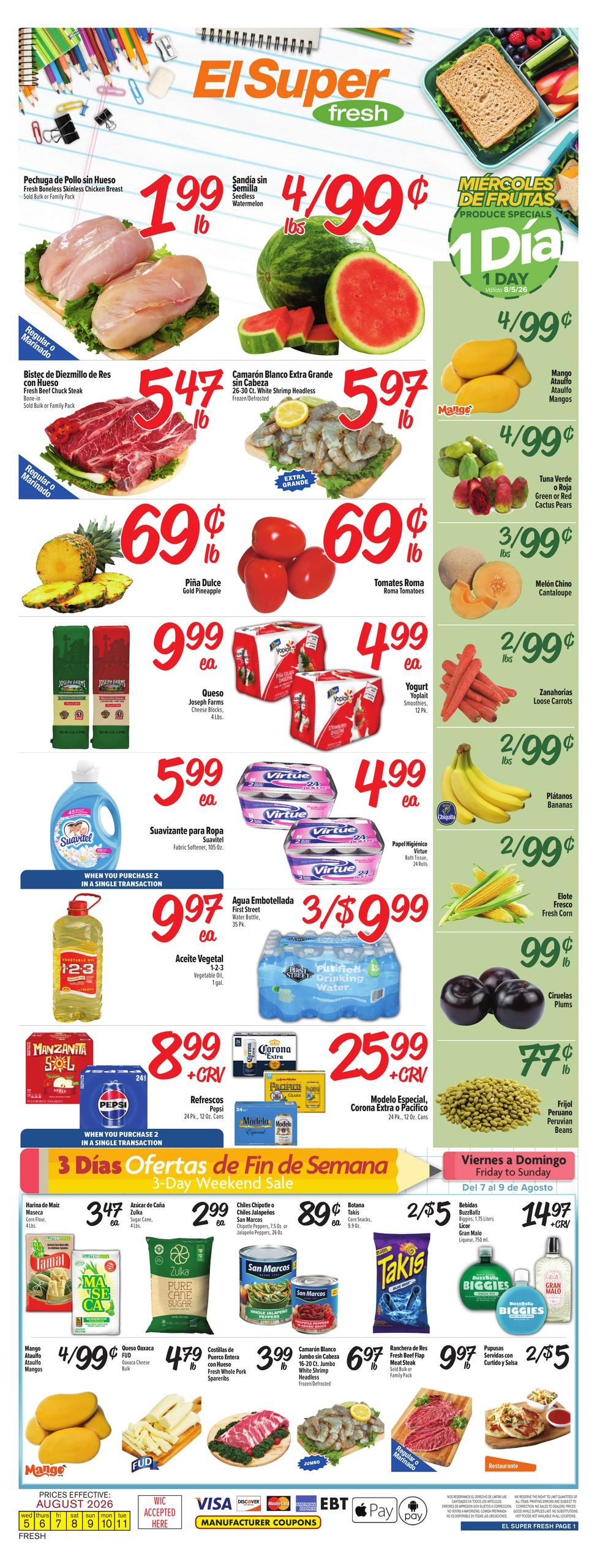 El Super Fresh Weekly Ad August 5 - 11, 2026