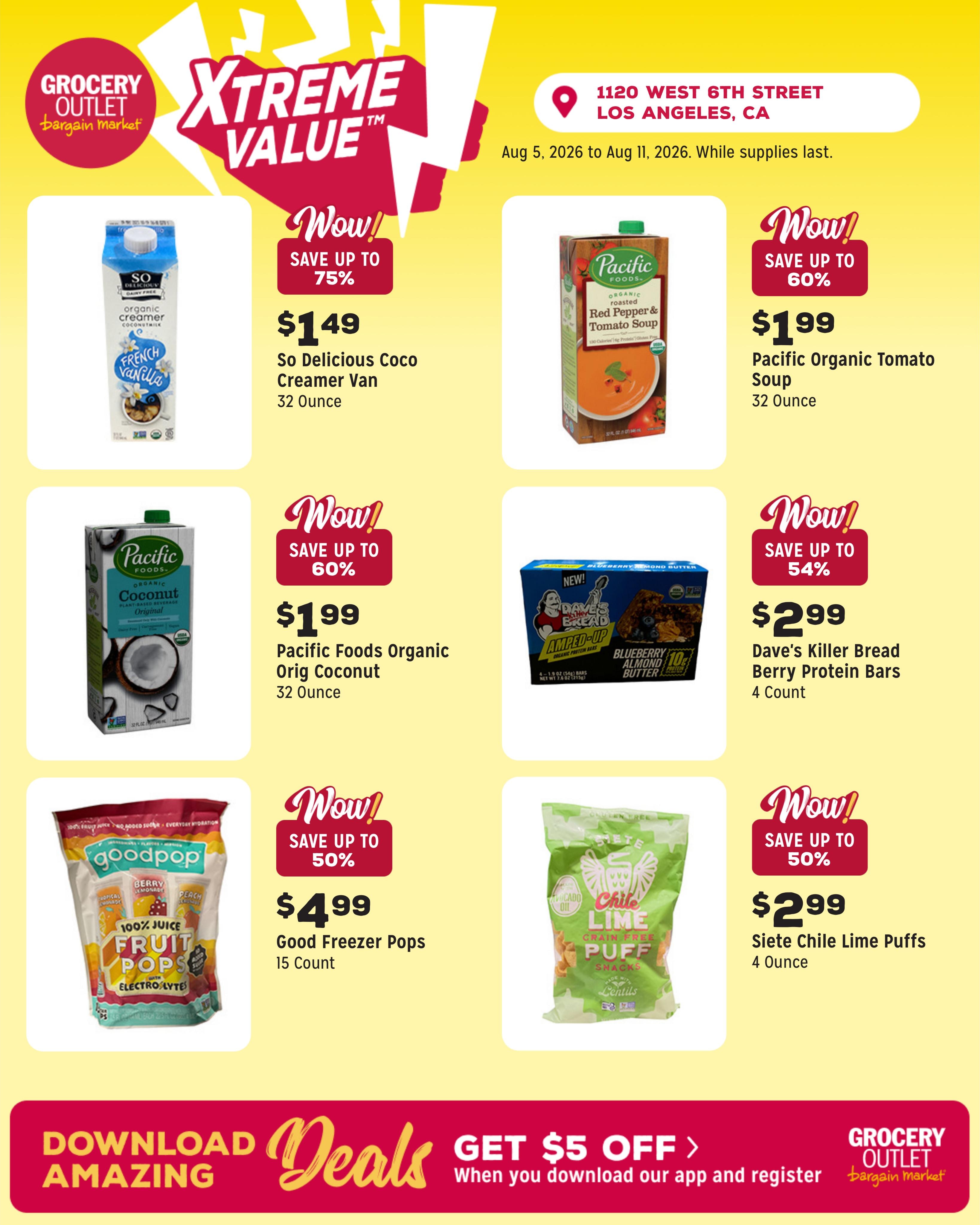 Grocery Outlet (Los Angeles Area, CA) Weekly Ad August 5 - 11, 2026