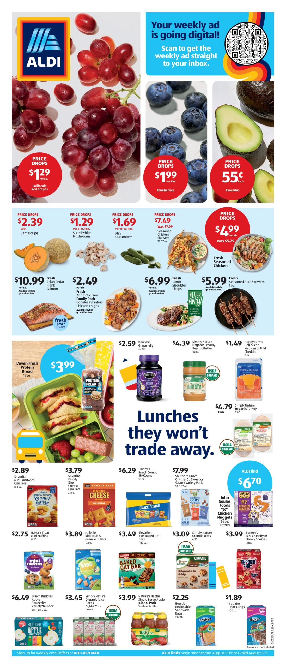 ALDI (AL, FL, GA, LA, MS) Weekly Ad August 5 - 11, 2026