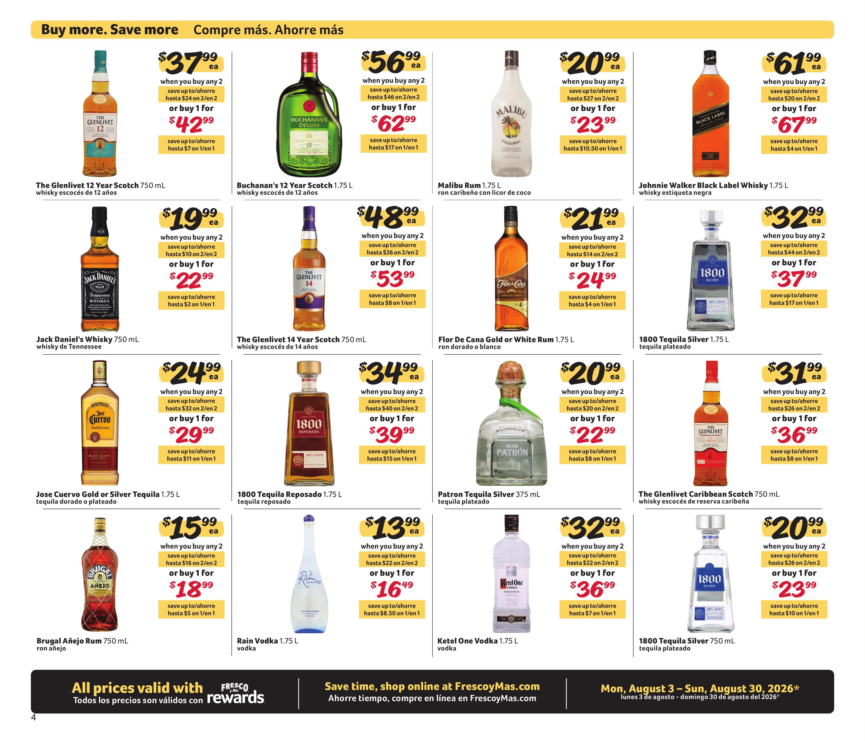 Fresco Y Mas Alcohol Weekly Ad August 3 - 30, 2026
