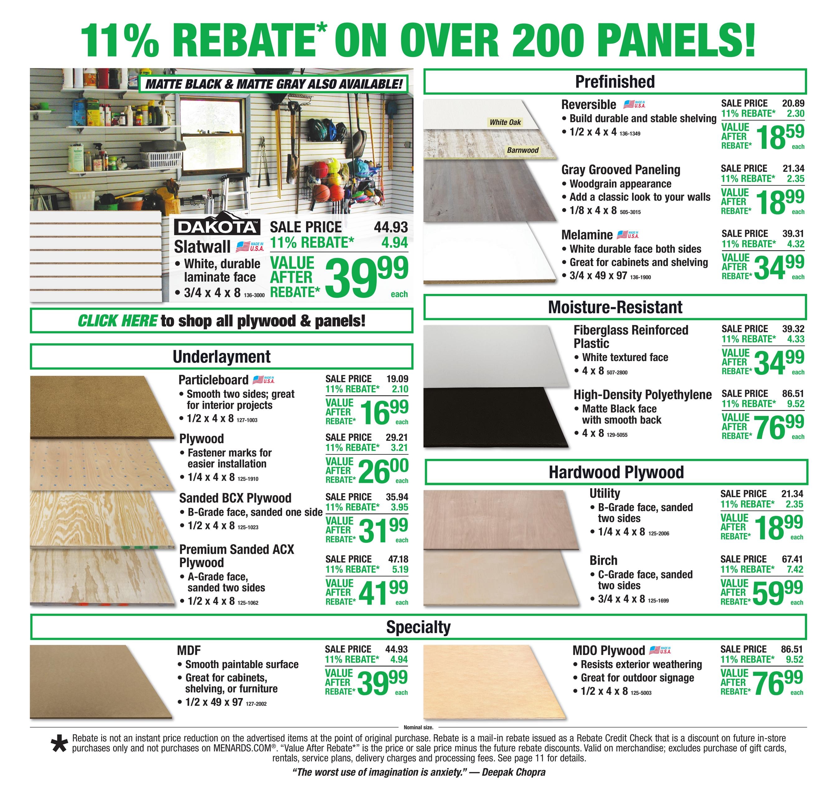 Menards (IA, MN, WI) 11% Rebate Sale Weekly Ad August 5 - 17, 2026