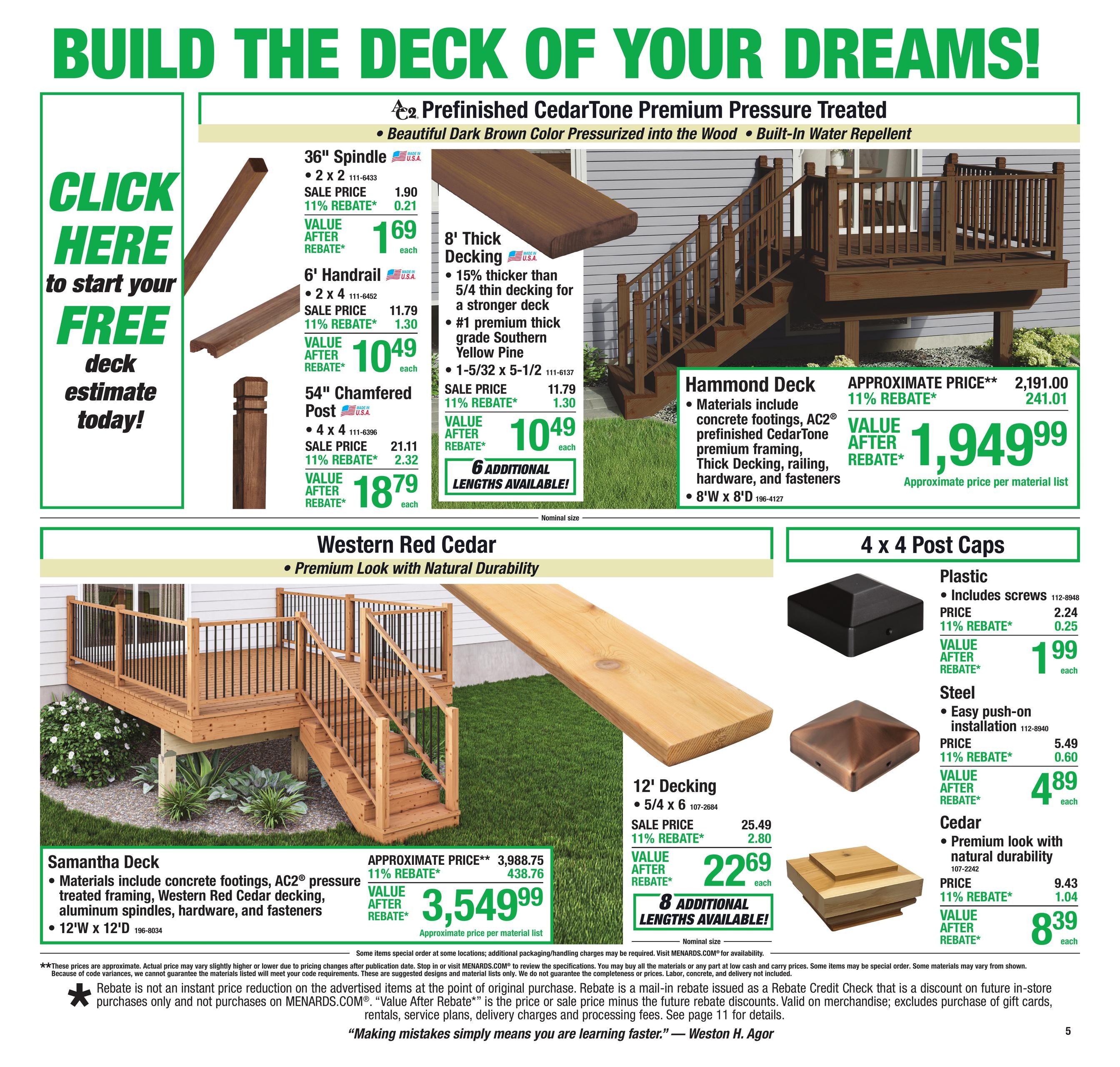 Menards (IA, MN, WI) 11% Rebate Sale Weekly Ad August 5 - 17, 2026