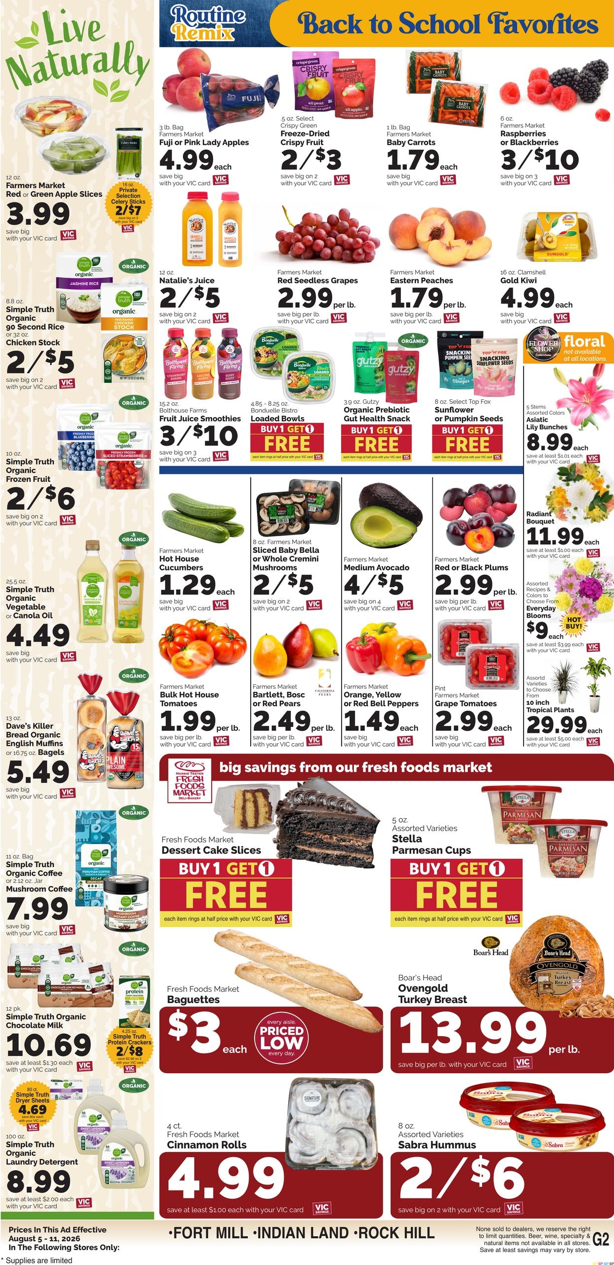 Harris Teeter (Rock Hill Area, SC) Weekly Ad August 5 - 11, 2026