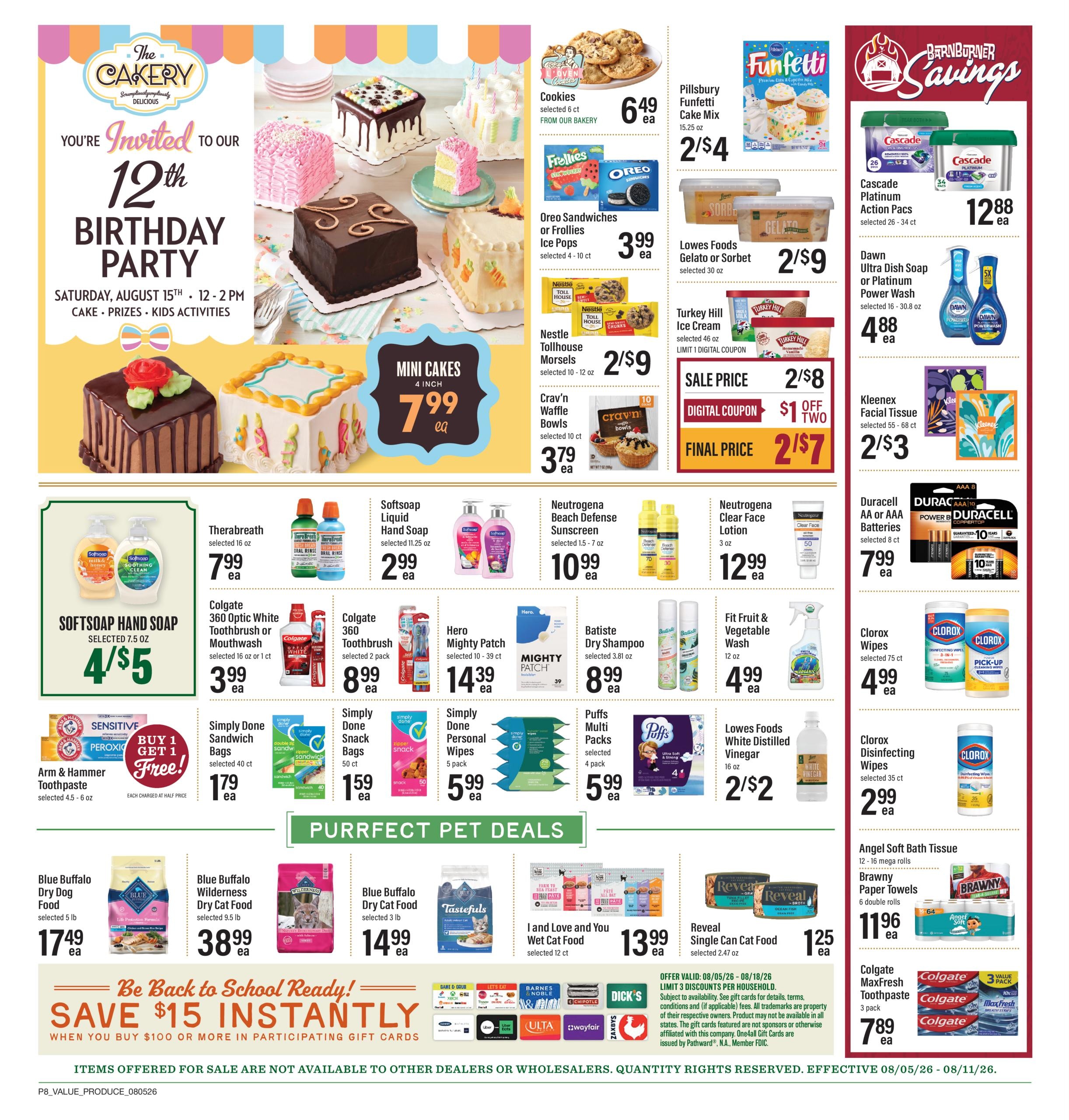 Lowes Foods (Rock Hill–Charlotte Area, NC–SC) Weekly Ad August 5 - 11, 2026