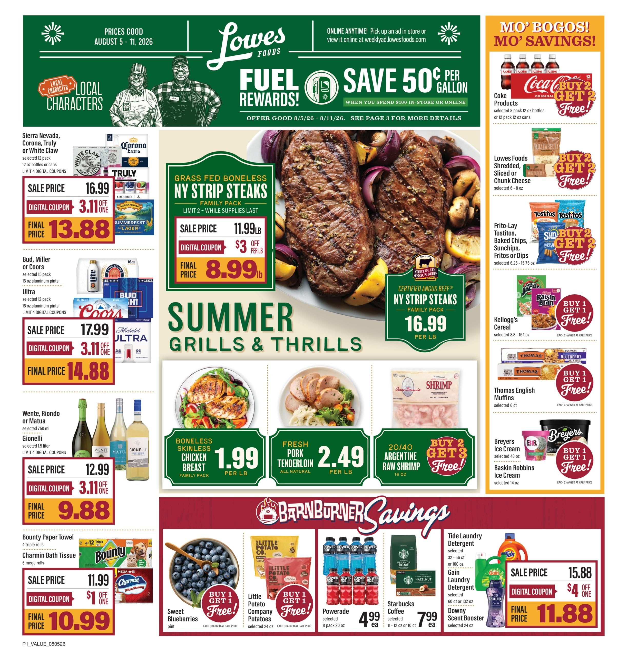 Lowes Foods (GA, NC, SC) Weekly Ad August 5 - 11, 2026