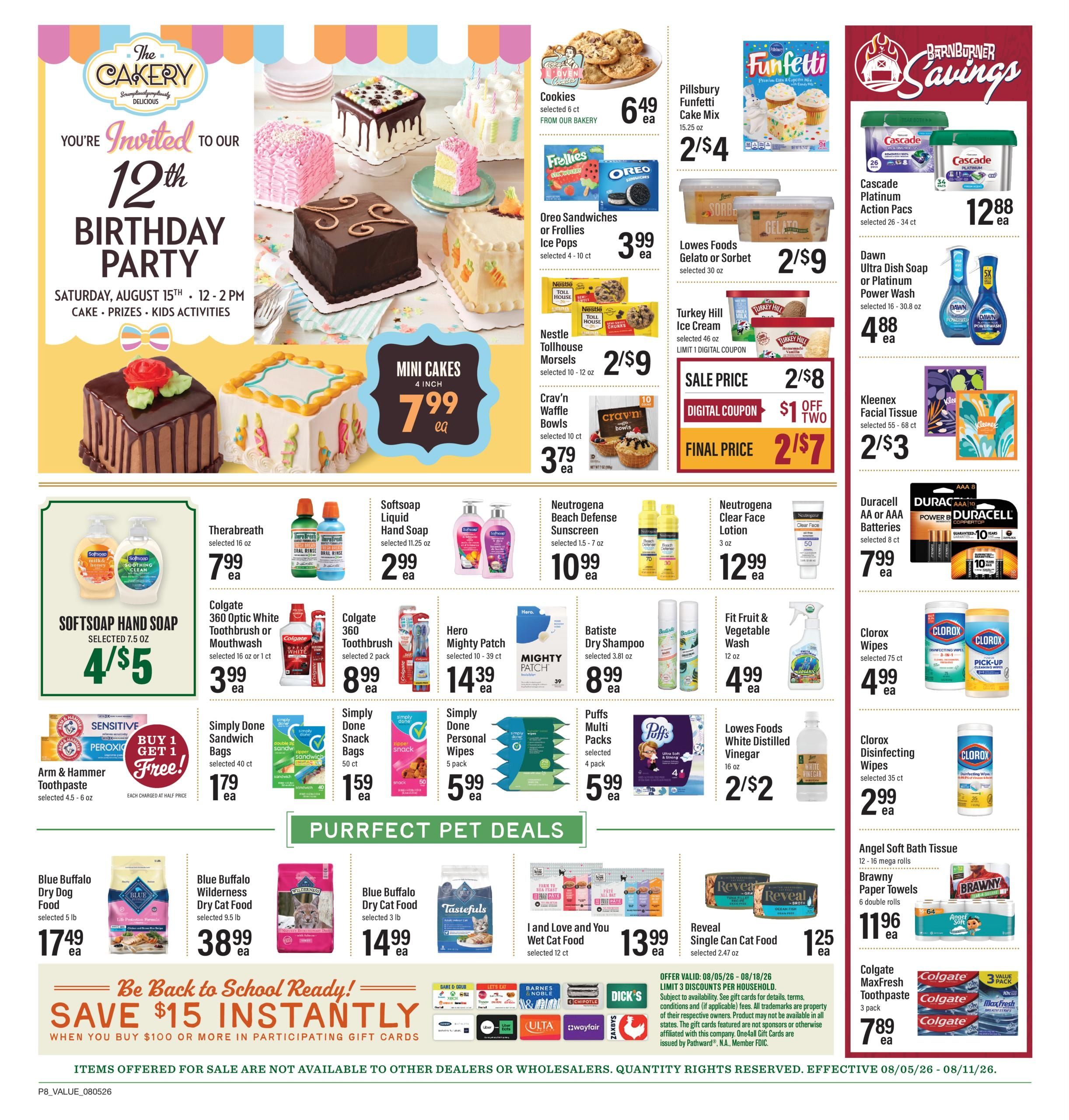 Lowes Foods (GA, NC, SC) Weekly Ad August 5 - 11, 2026