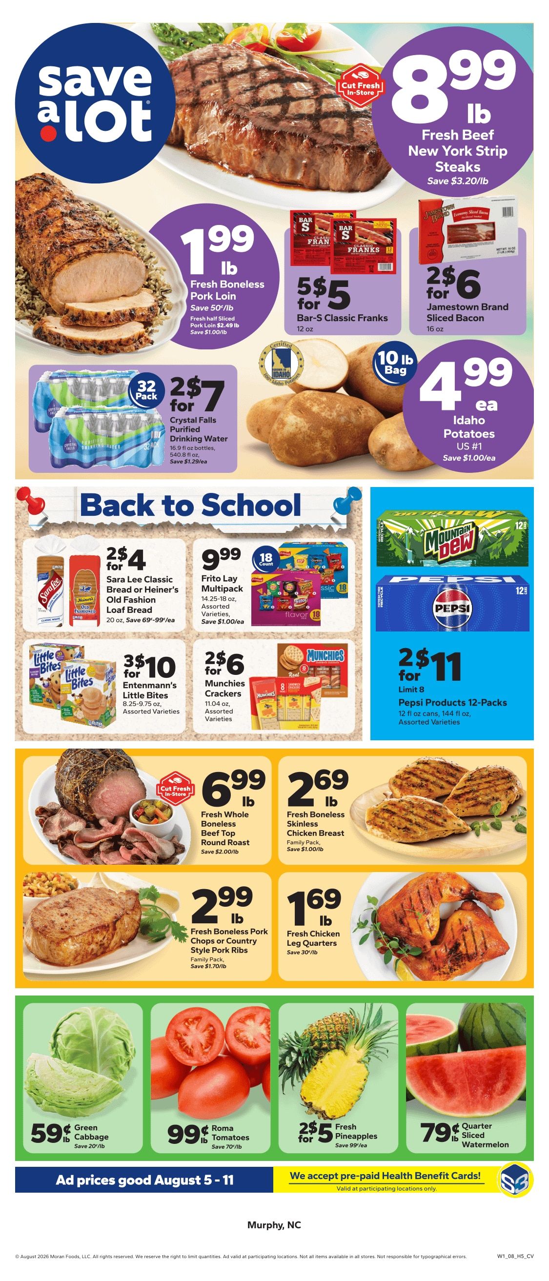 Save a Lot Food Stores (Murphy, NC) Weekly Ad August 5 - 11, 2026
