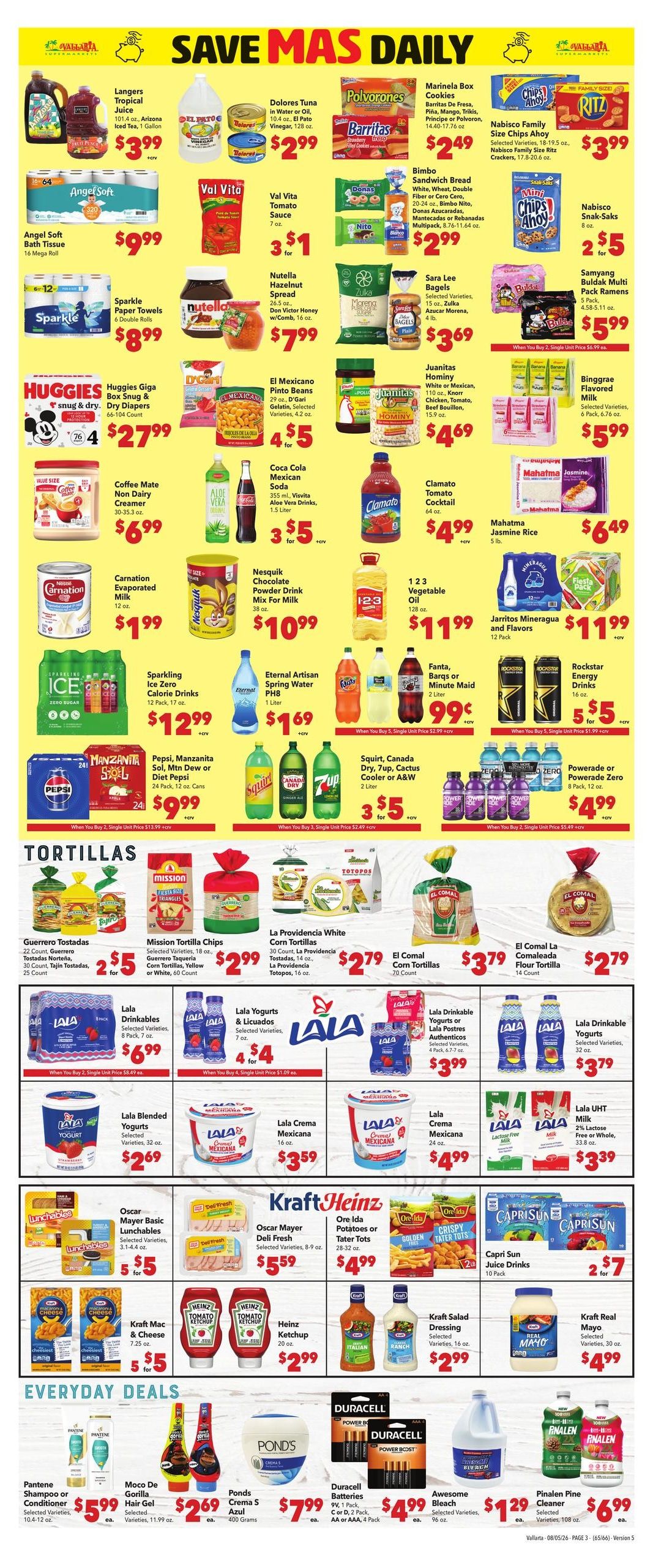 Vallarta Supermarkets (Chino Area, CA) Grocery Savings Weekly Ad August 5 - 11, 2026