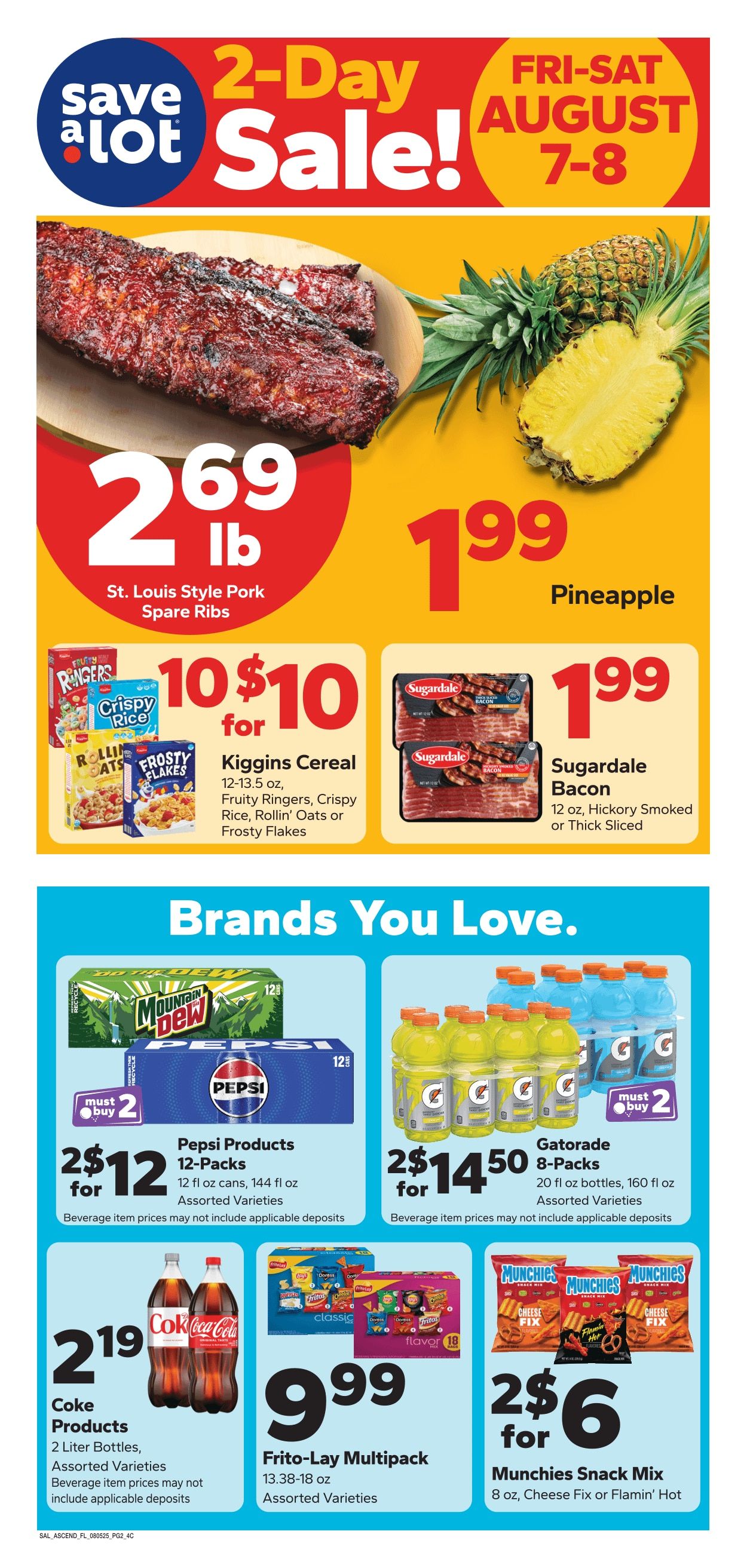Save a Lot Food Stores (Arcadia and other locations, FL) Weekly Ad August 5 - 11, 2026