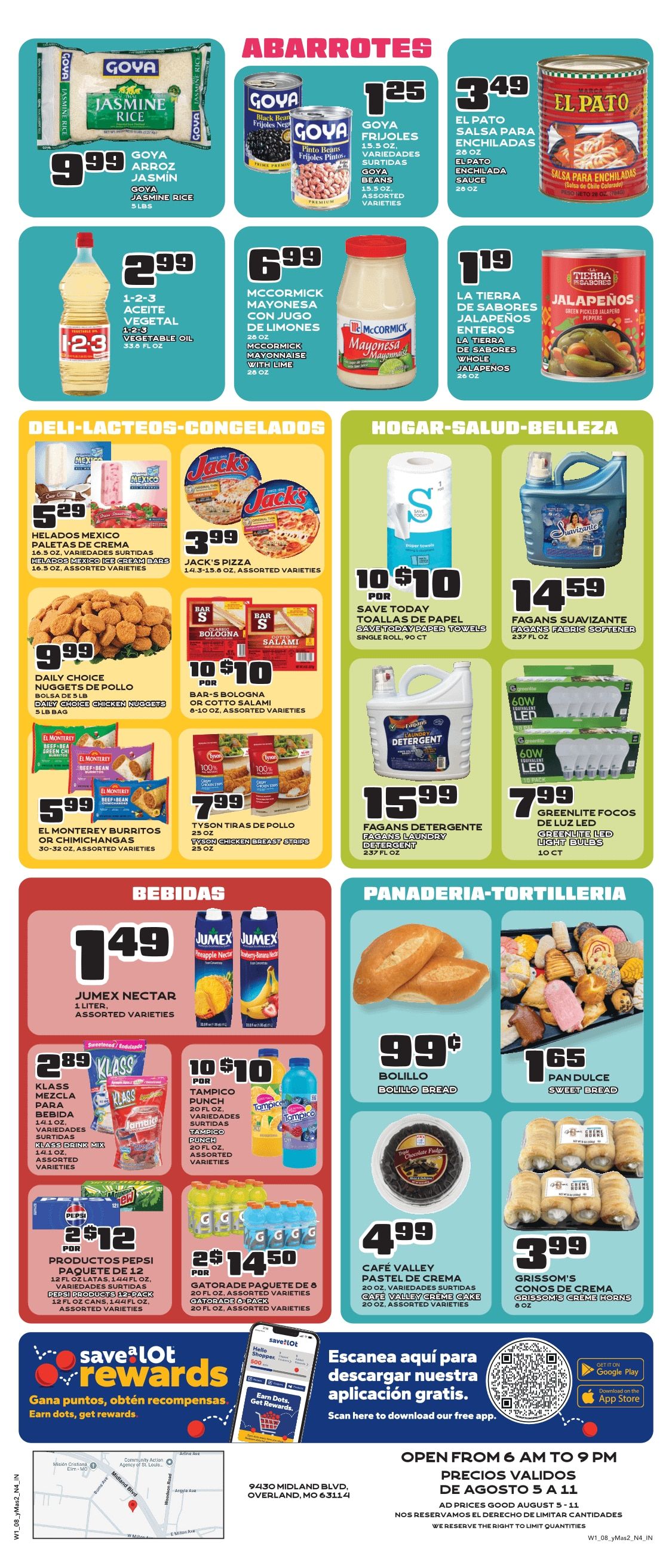 Save a Lot Food Stores (Overland and St. Louis, MO) Weekly Ad August 5 - 11, 2026