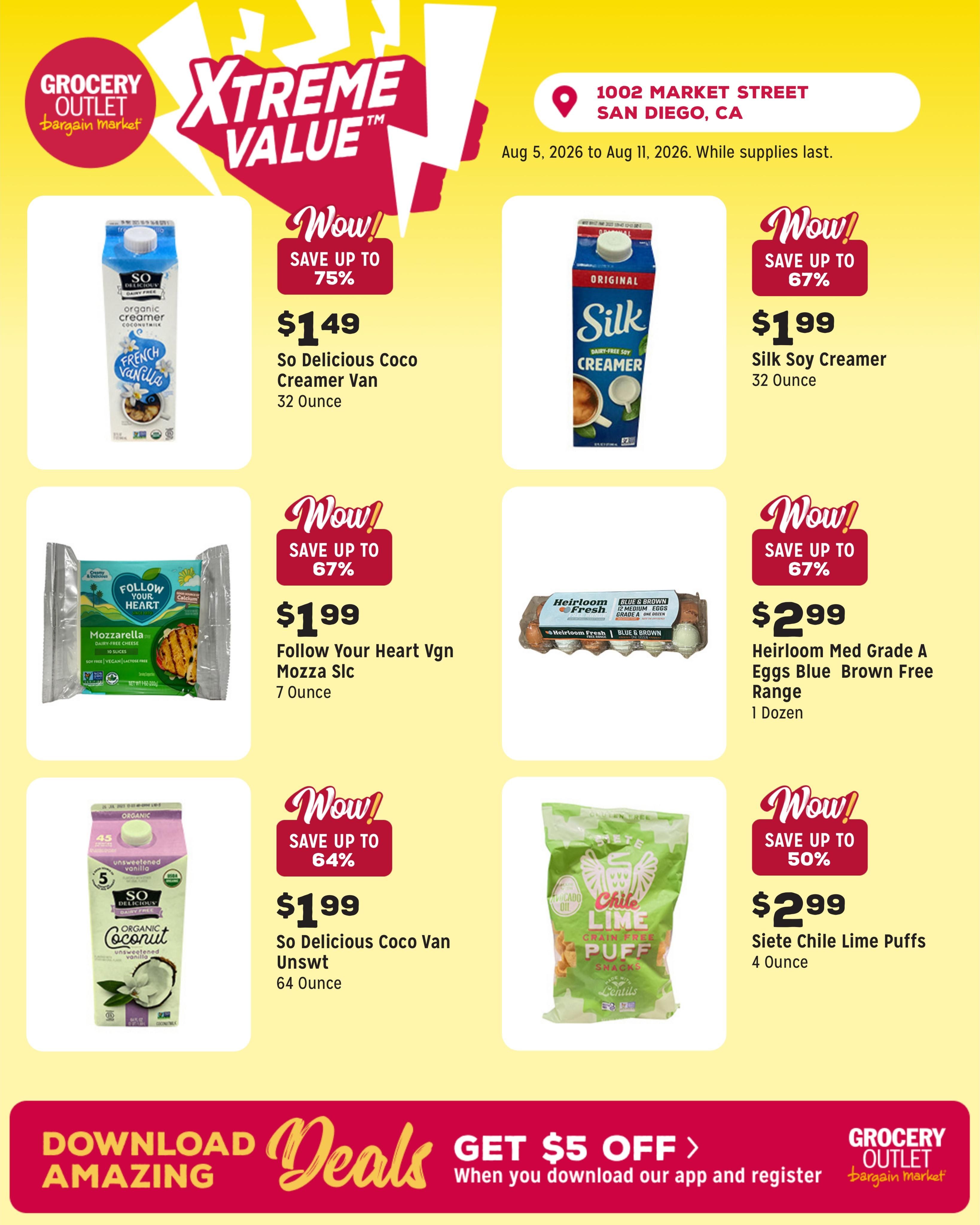 Grocery Outlet (San Diego Area, CA) Weekly Ad August 5 - 11, 2026