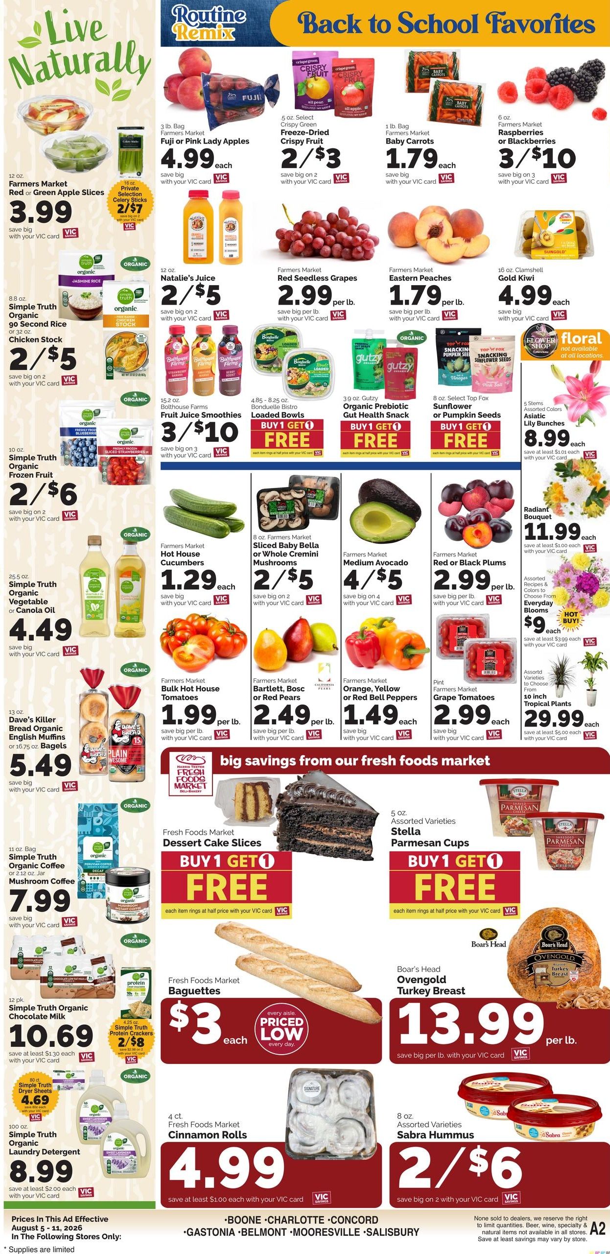 Harris Teeter (Boone Area, NC) Weekly Ad August 5 - 11, 2026