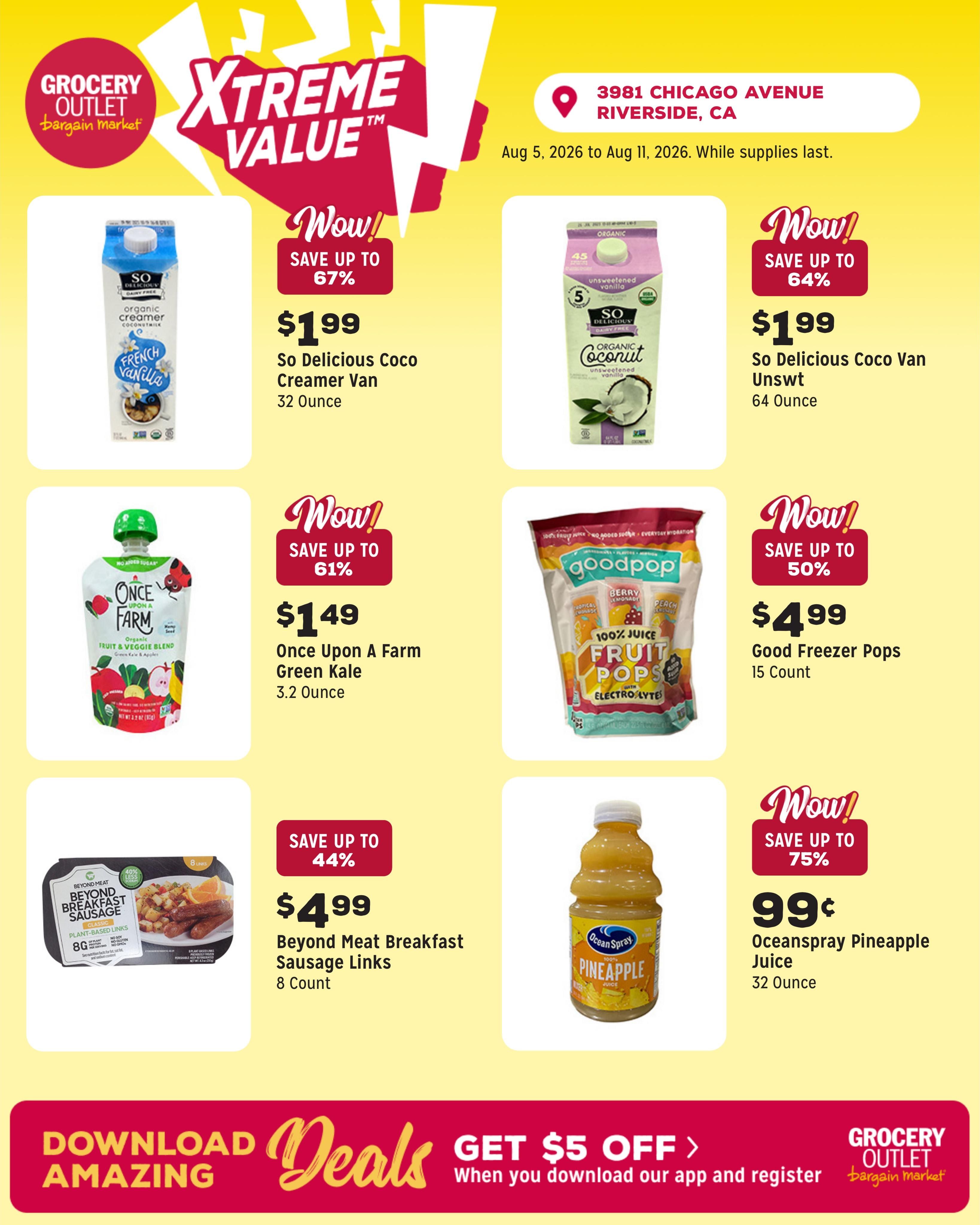 Grocery Outlet (Riverside–Moreno Valley Area, CA) Weekly Ad August 5 - 11, 2026