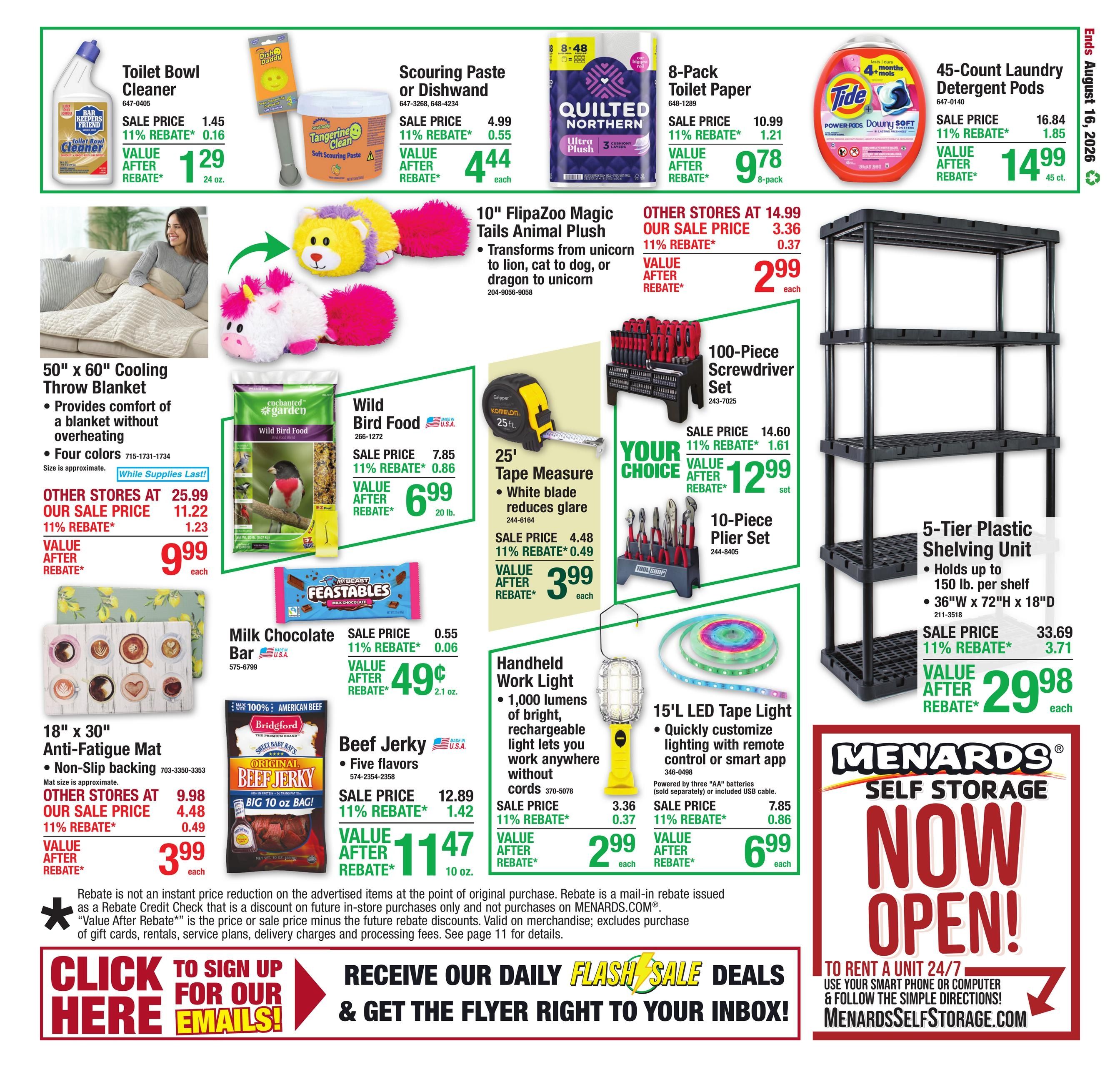 Menards (Rochester–Oronoco Area, MN) 11% Rebate Sale Weekly Ad August 5 - 17, 2026