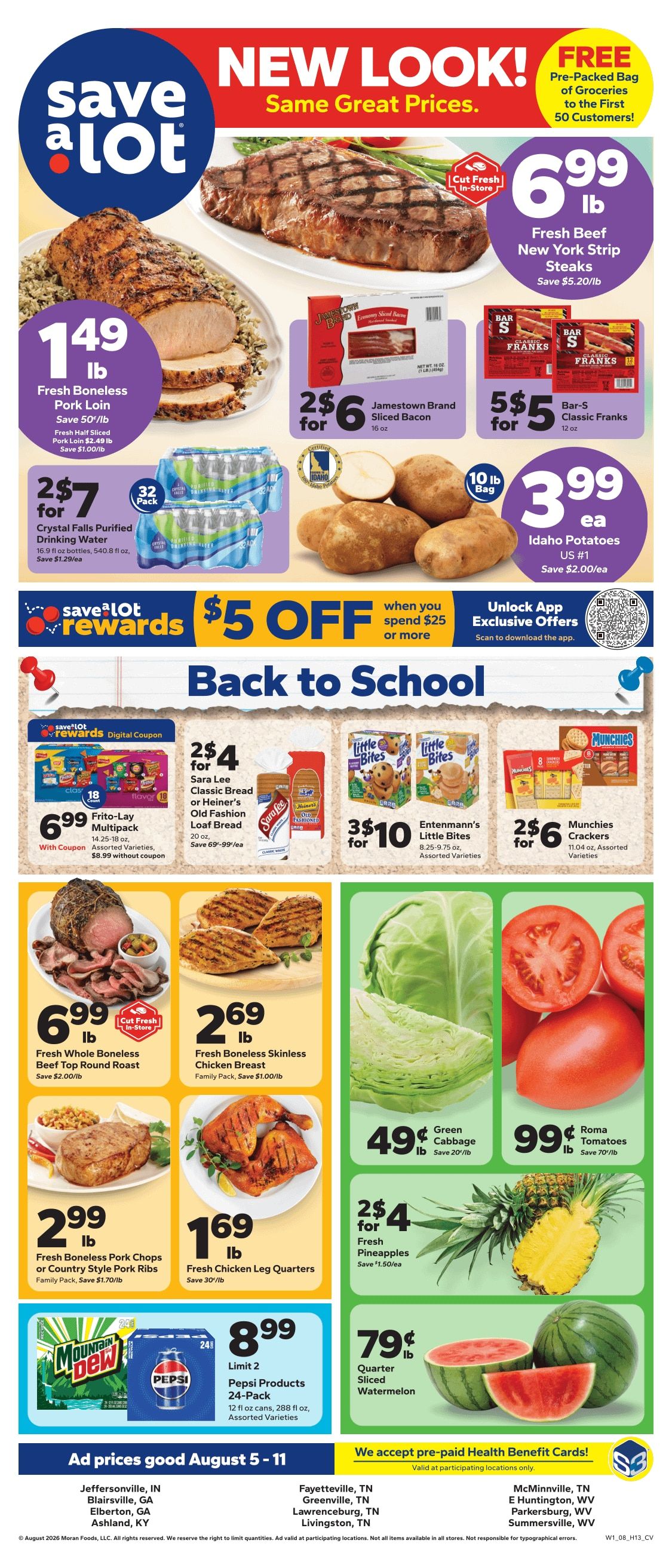 Save a Lot Food Stores (Elberton and other locations, GA) Weekly Ad August 5 - 11, 2026