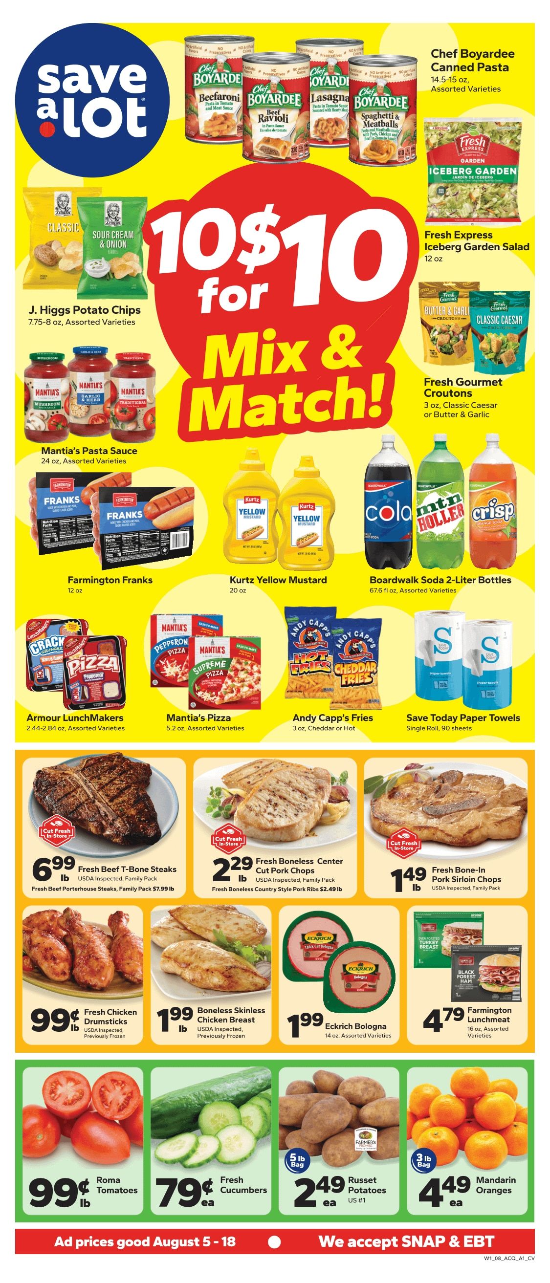 Save a Lot Food Stores (Ashland and other locations, OH) Weekly Ad August 5 - 18, 2026