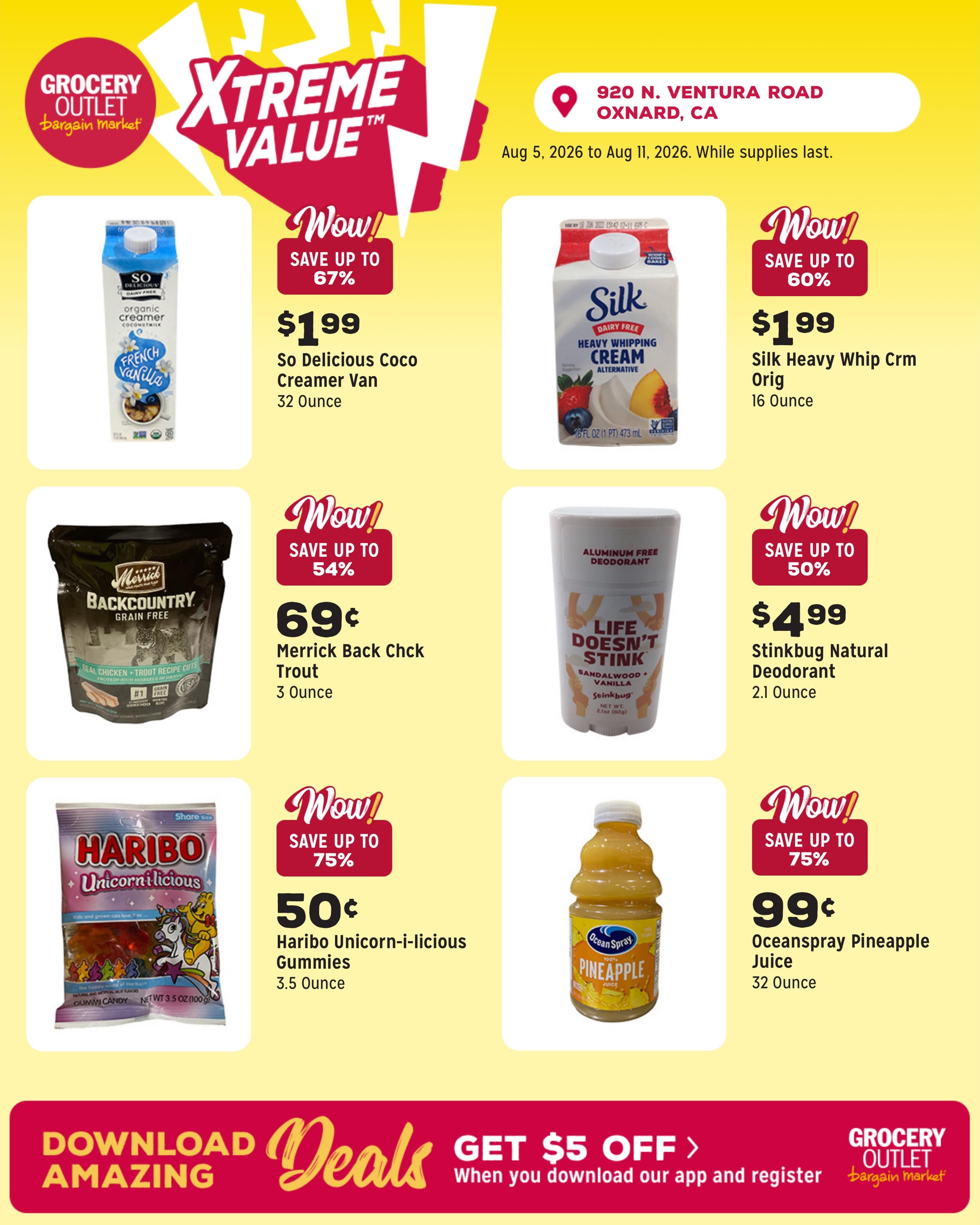 Grocery Outlet (Oxnard Area, CA) Weekly Ad August 5 - 11, 2026