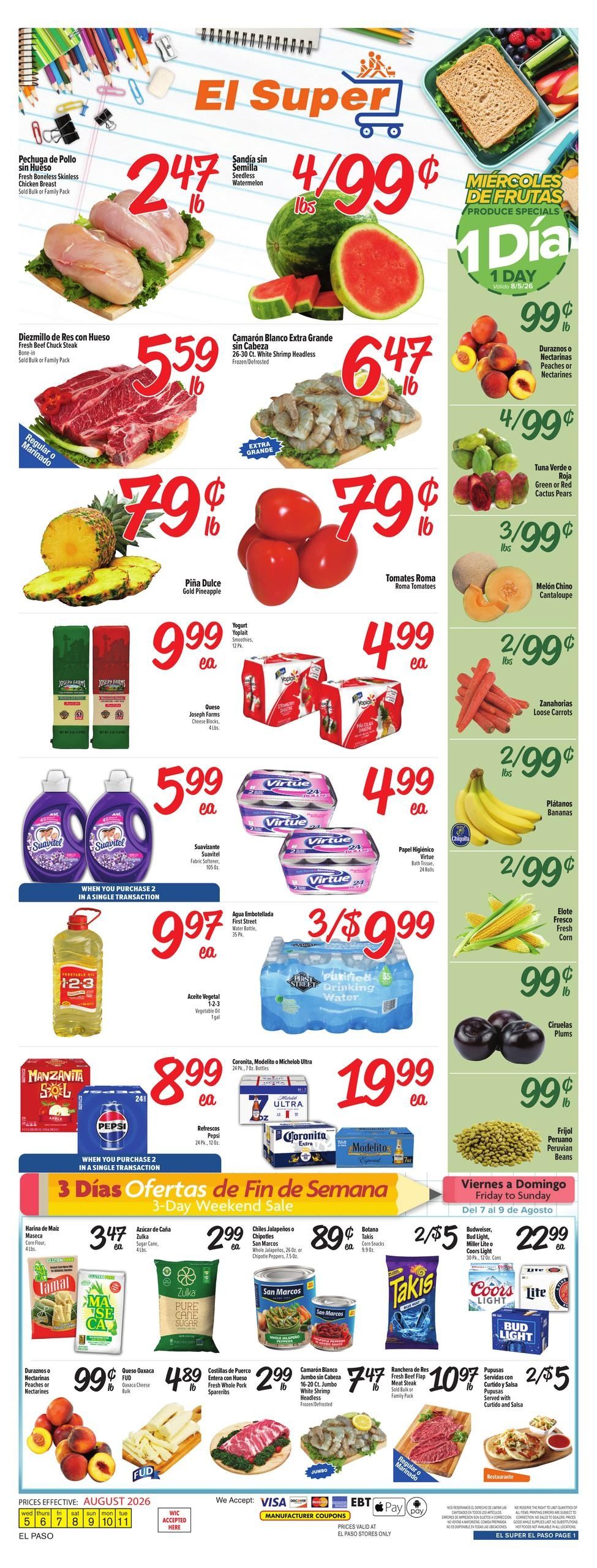 El Super (El Paso Area, TX) Weekly Ad August 5 - 11, 2026