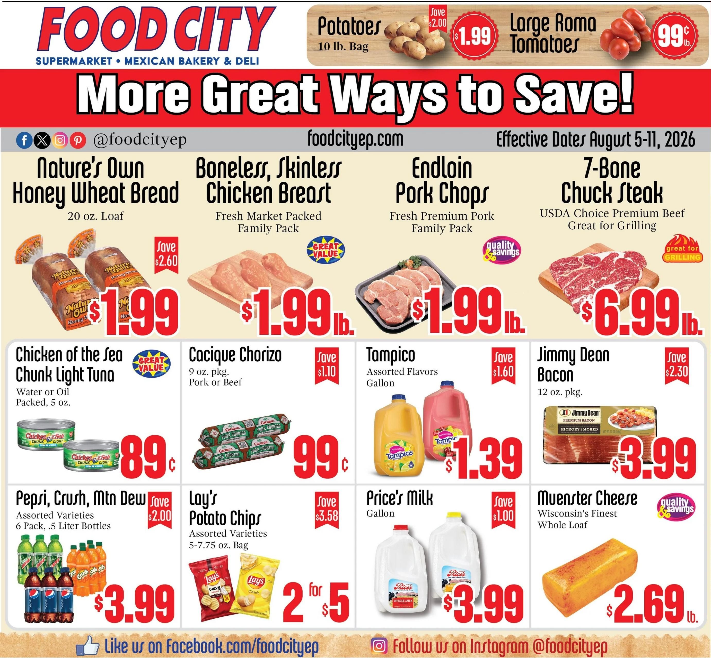 Food City Supermarkets (El Paso Area, TX) Weekly Ad August 5 - 11, 2026