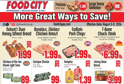 Food City Supermarkets (El Paso Area, TX) Weekly Ad August 5 - 11, 2026