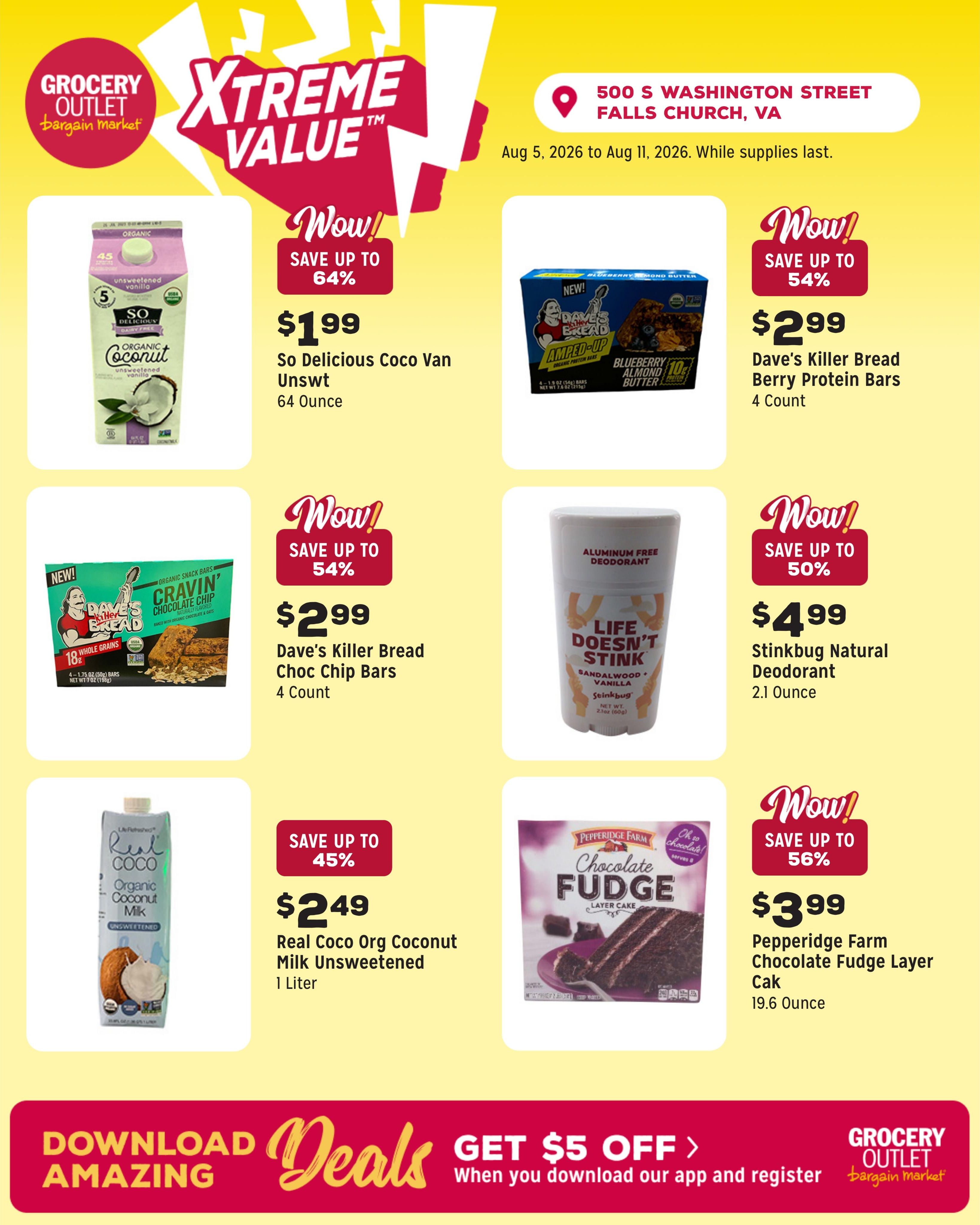 Grocery Outlet (DC, MD, VA) Weekly Ad August 5 - 11, 2026