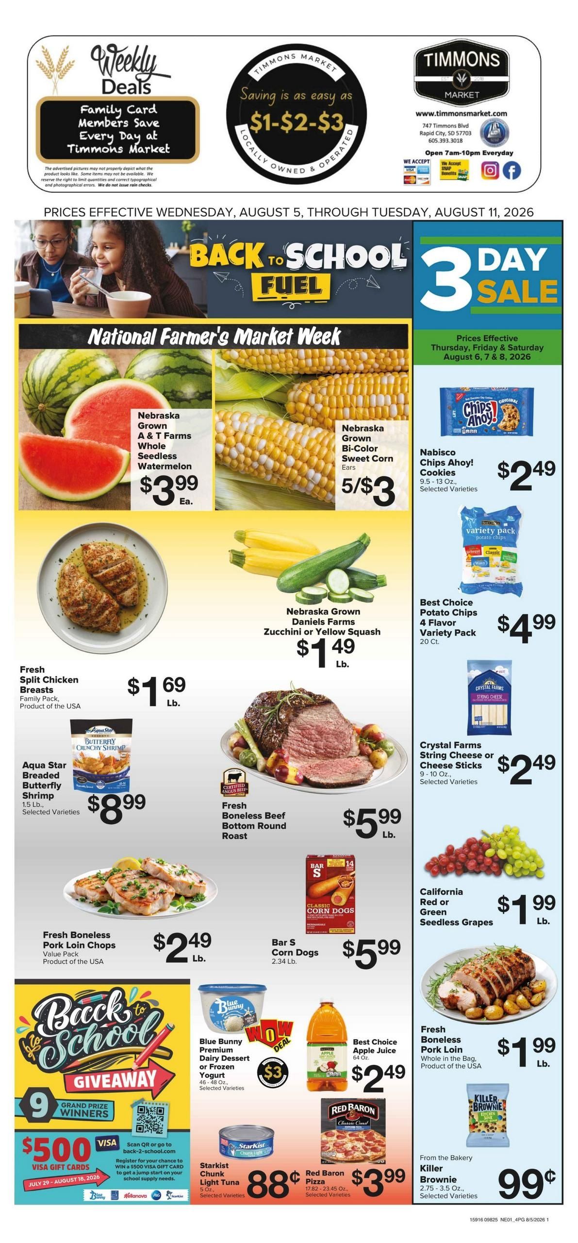 Timmons Market Weekly Ad August 5 - 11, 2026
