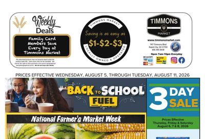 Timmons Market Weekly Ad August 5 - 11, 2026