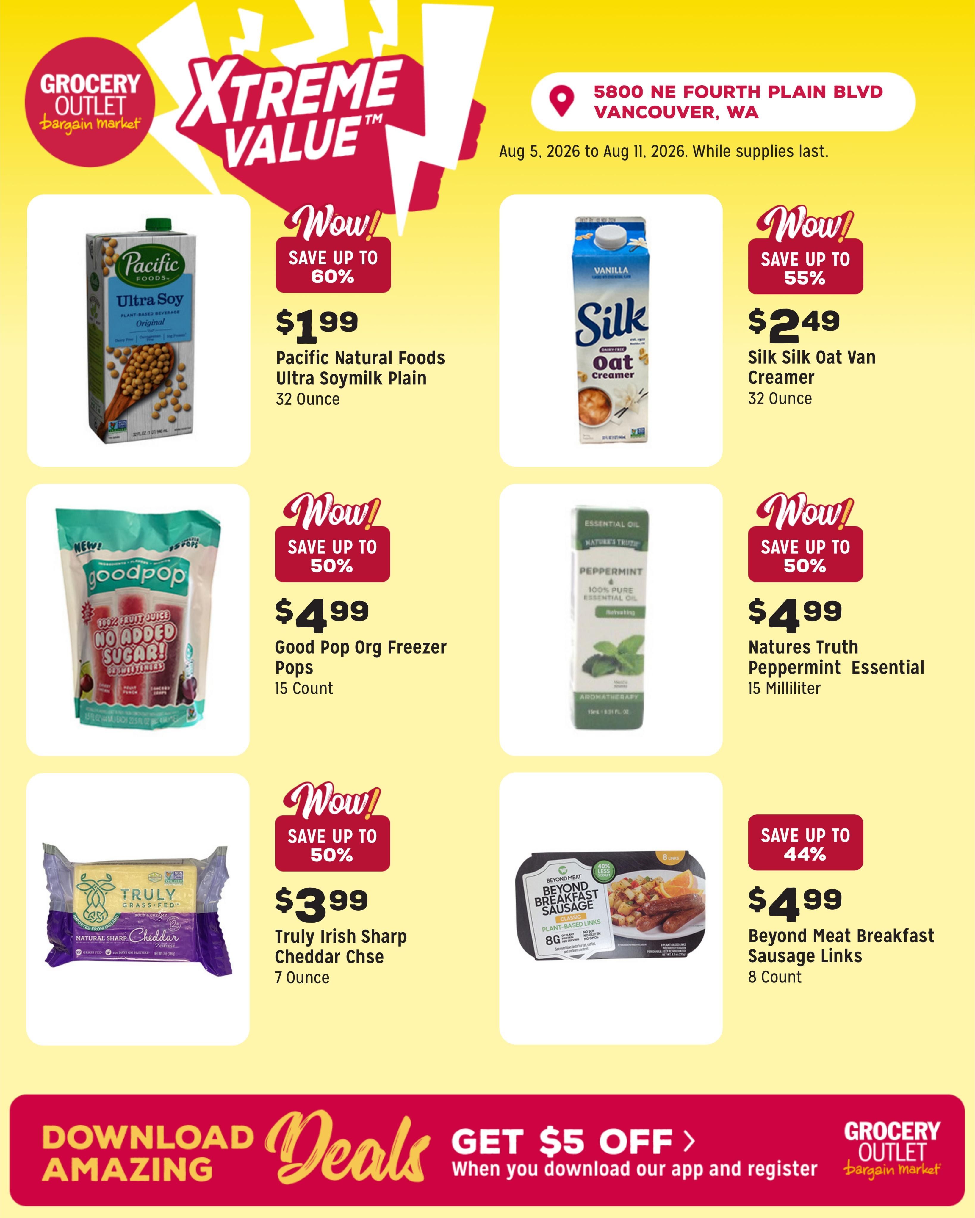 Grocery Outlet (Vancouver Area, WA) Weekly Ad August 5 - 11, 2026