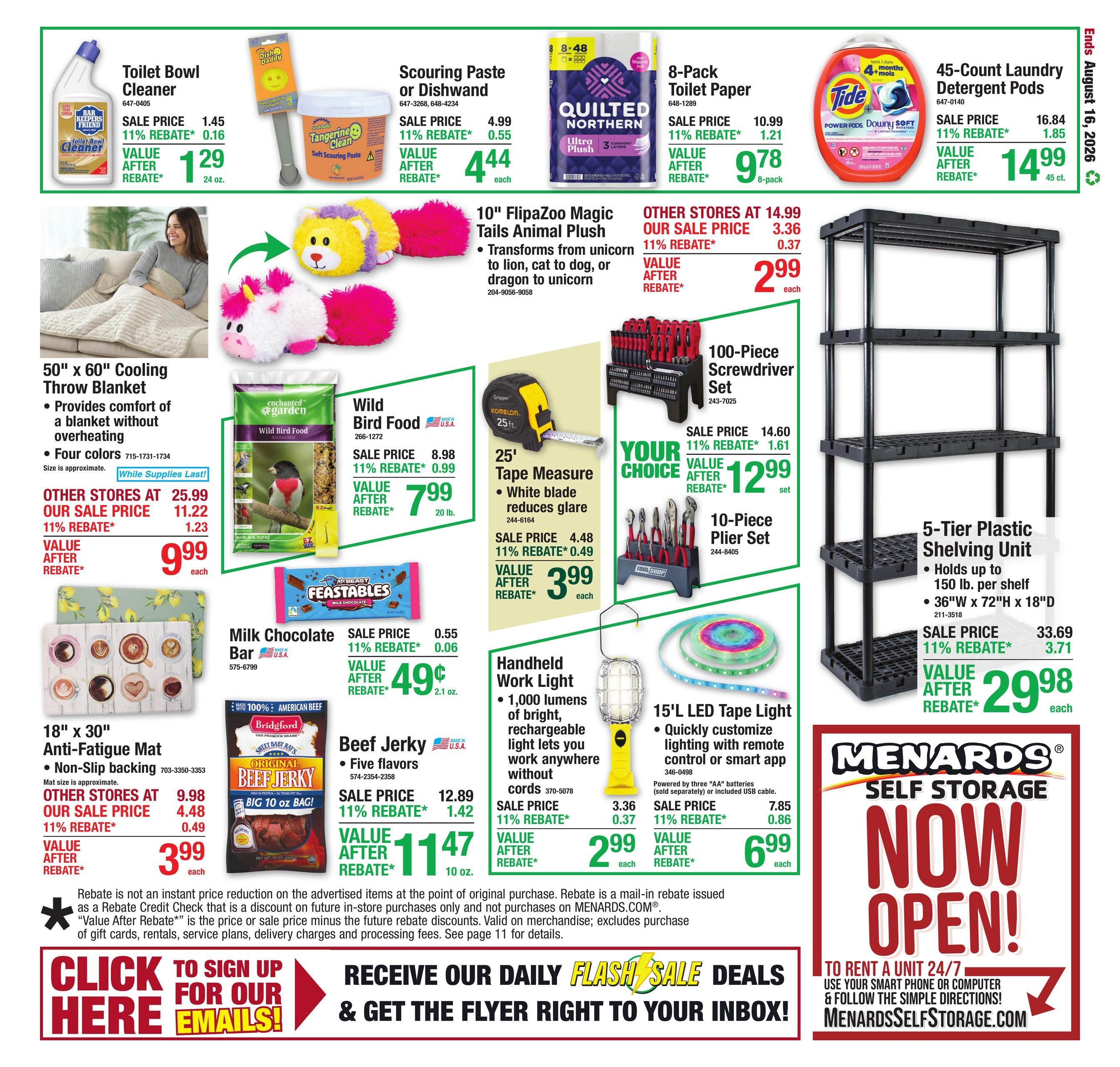 Menards (Aberdeen–Ashley Area, ND–SD) 11% Rebate Sale Weekly Ad August 5 - 17, 2026