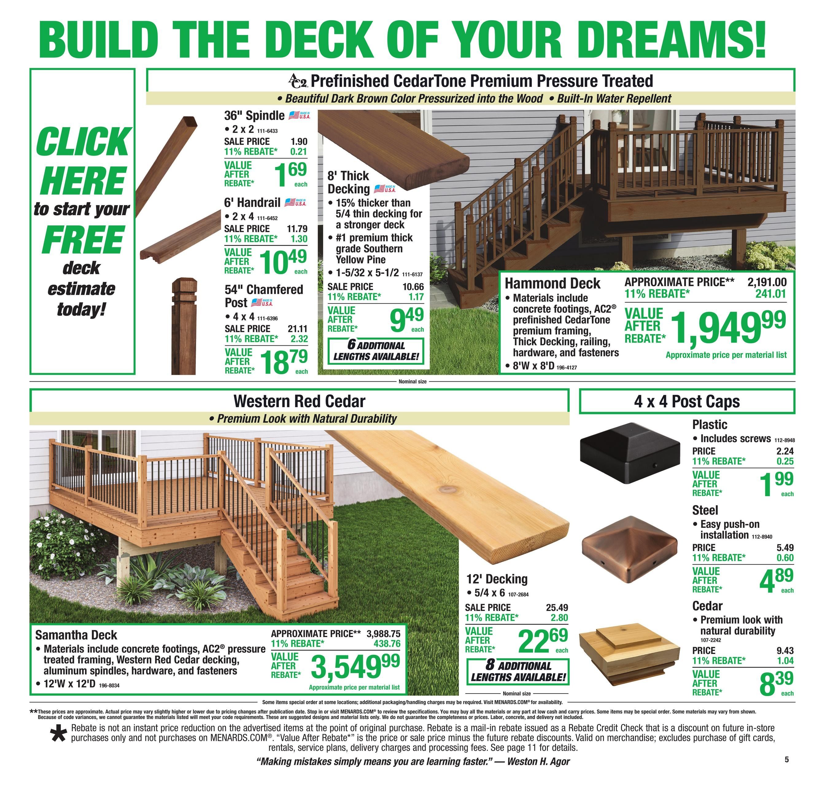 Menards (NE) 11% Rebate Sale Weekly Ad August 5 - 17, 2026