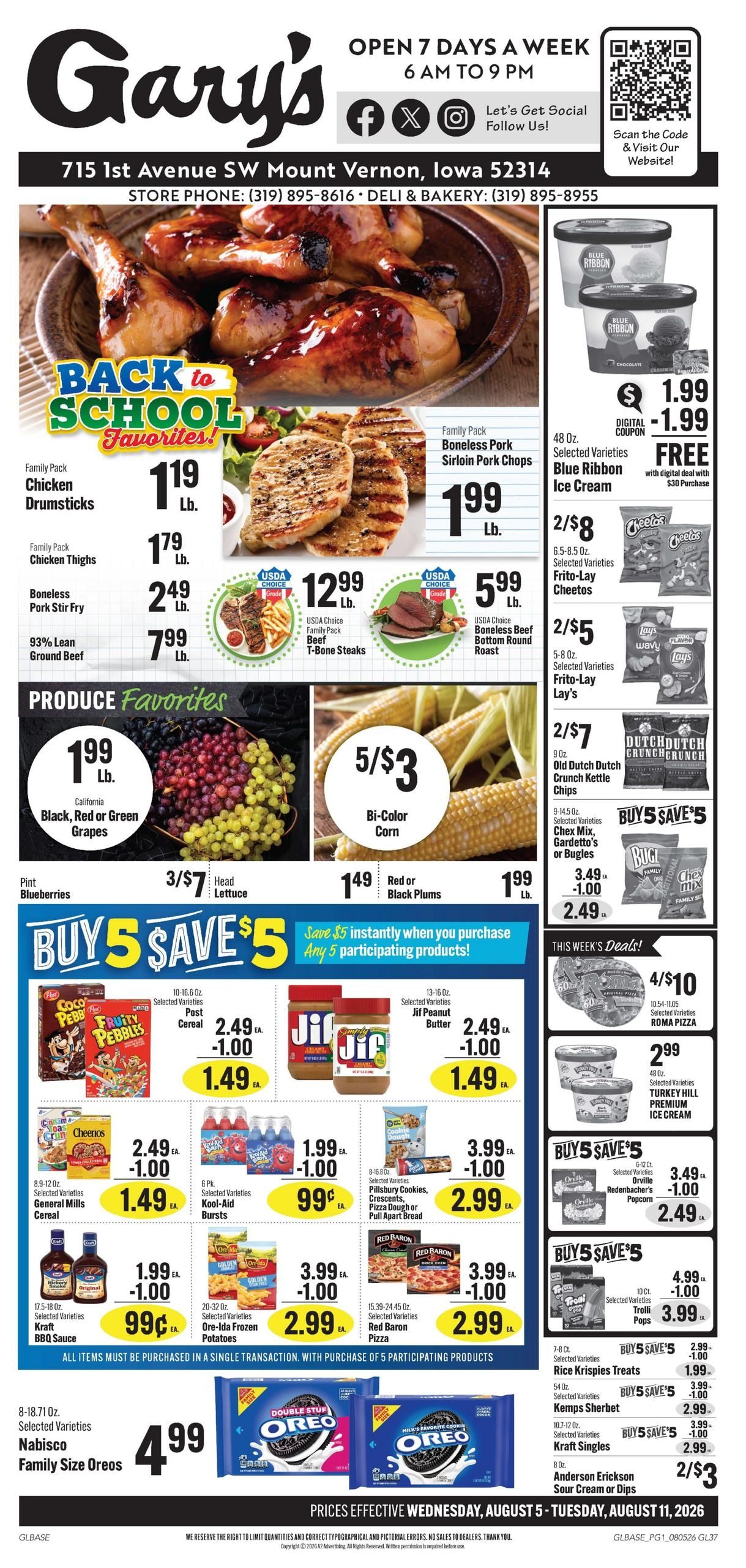 Gary's Foods Weekly Ad August 5 - 11, 2026