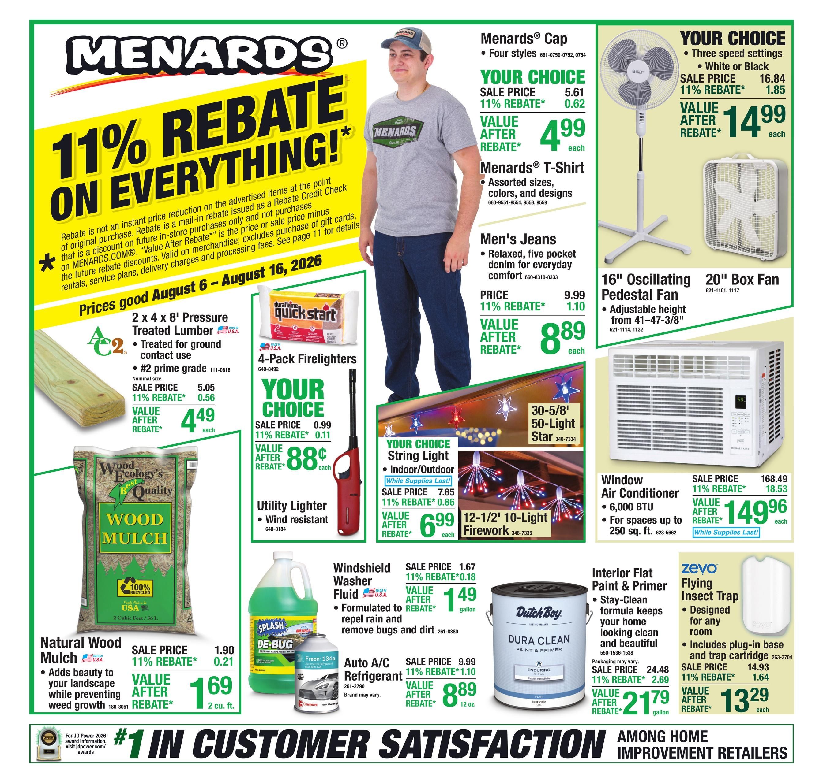 Menards (Beech Grove Area, AR) 11% Rebate Sale Weekly Ad August 5 - 17, 2026