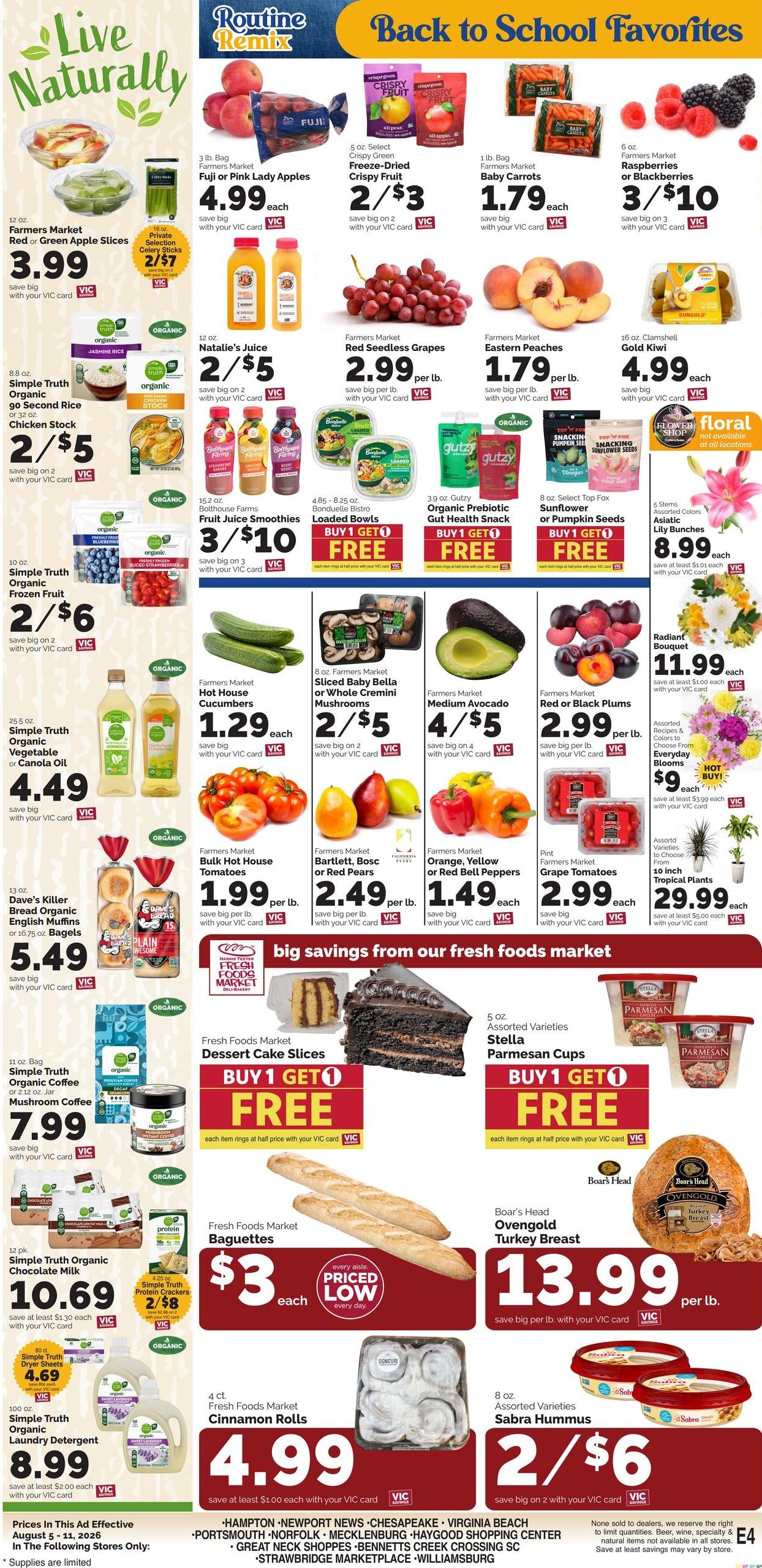 Harris Teeter (Newport News–Norfolk Area, VA) Weekly Ad August 5 - 11, 2026