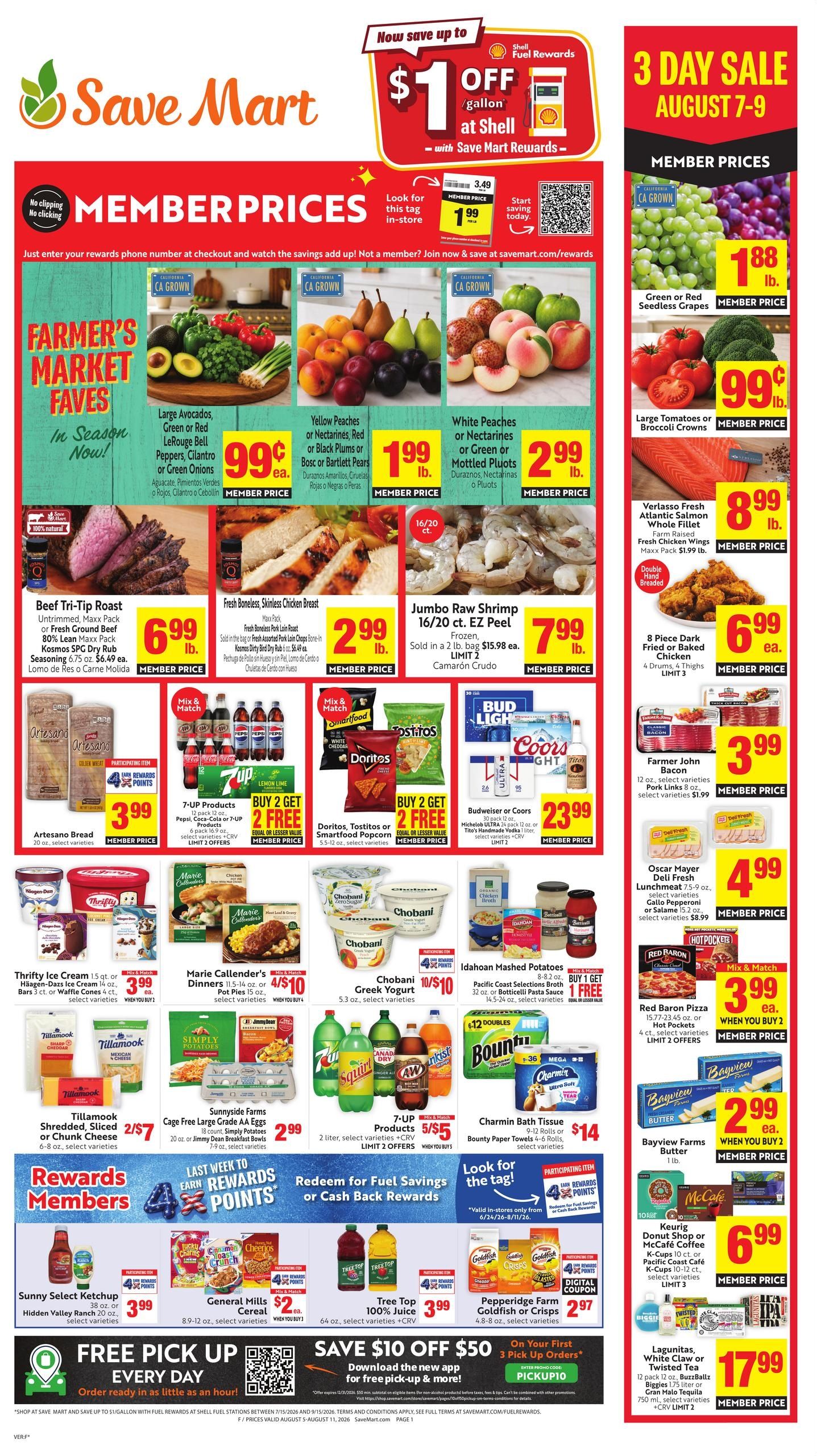 Save Mart (Clovis–Fresno Area, CA) Weekly Ad August 5 - 11, 2026