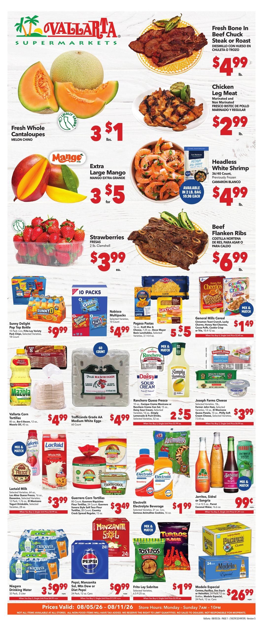 Vallarta Supermarkets (Clovis Area, CA) Grocery Savings Weekly Ad August 5 - 11, 2026