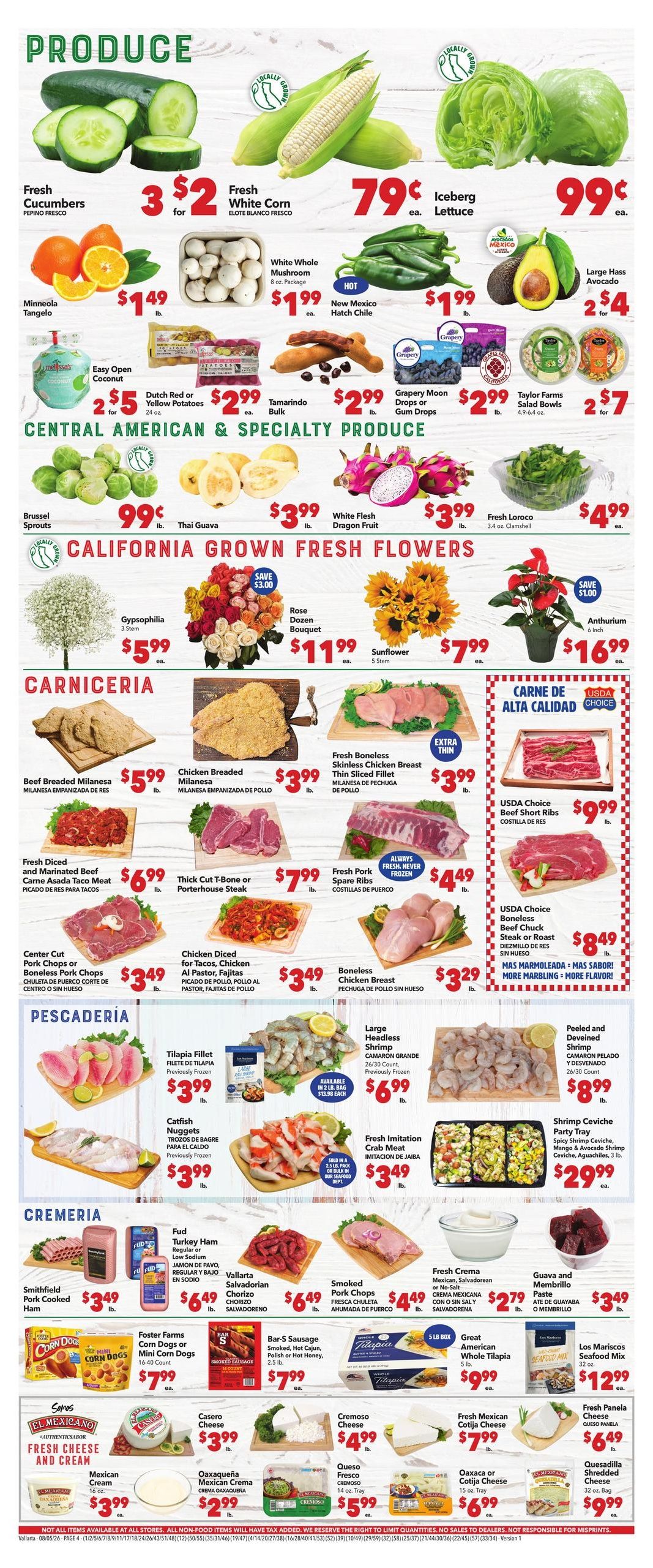 Vallarta Supermarkets (Clovis Area, CA) Grocery Savings Weekly Ad August 5 - 11, 2026