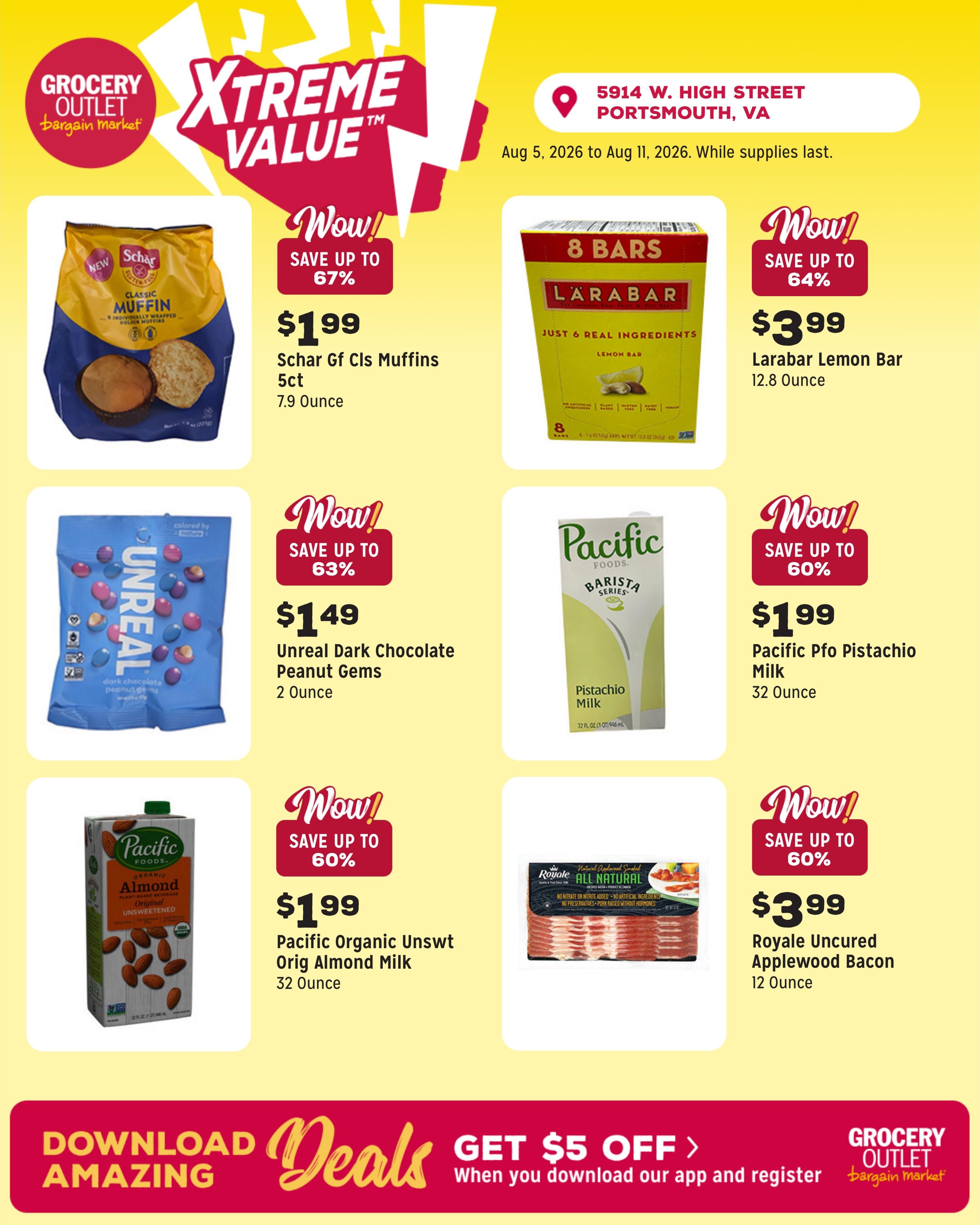 Grocery Outlet (Newport News–Hampton Area, VA) Weekly Ad August 5 - 11, 2026