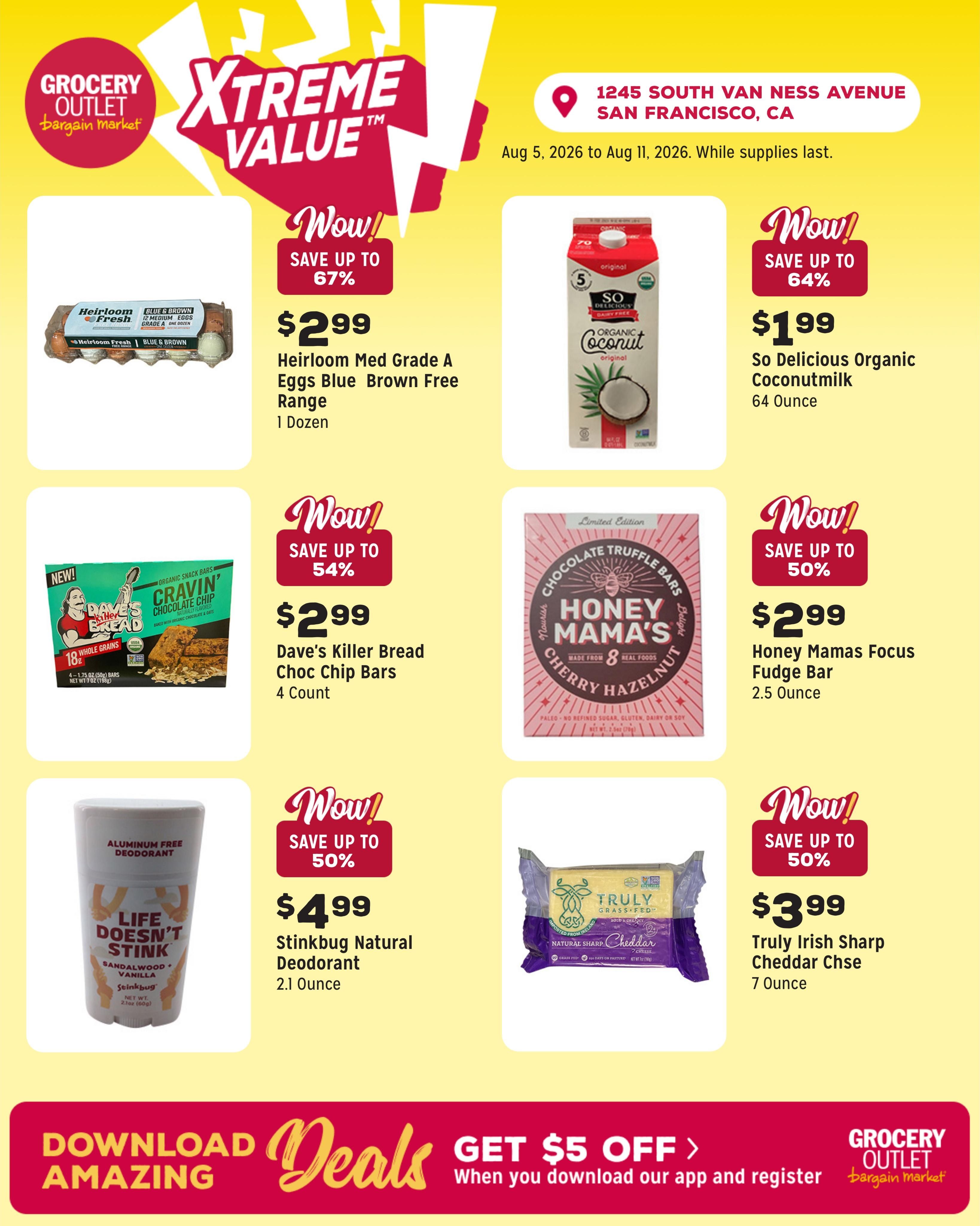 Grocery Outlet (San Francisco Area, CA) Weekly Ad August 5 - 11, 2026