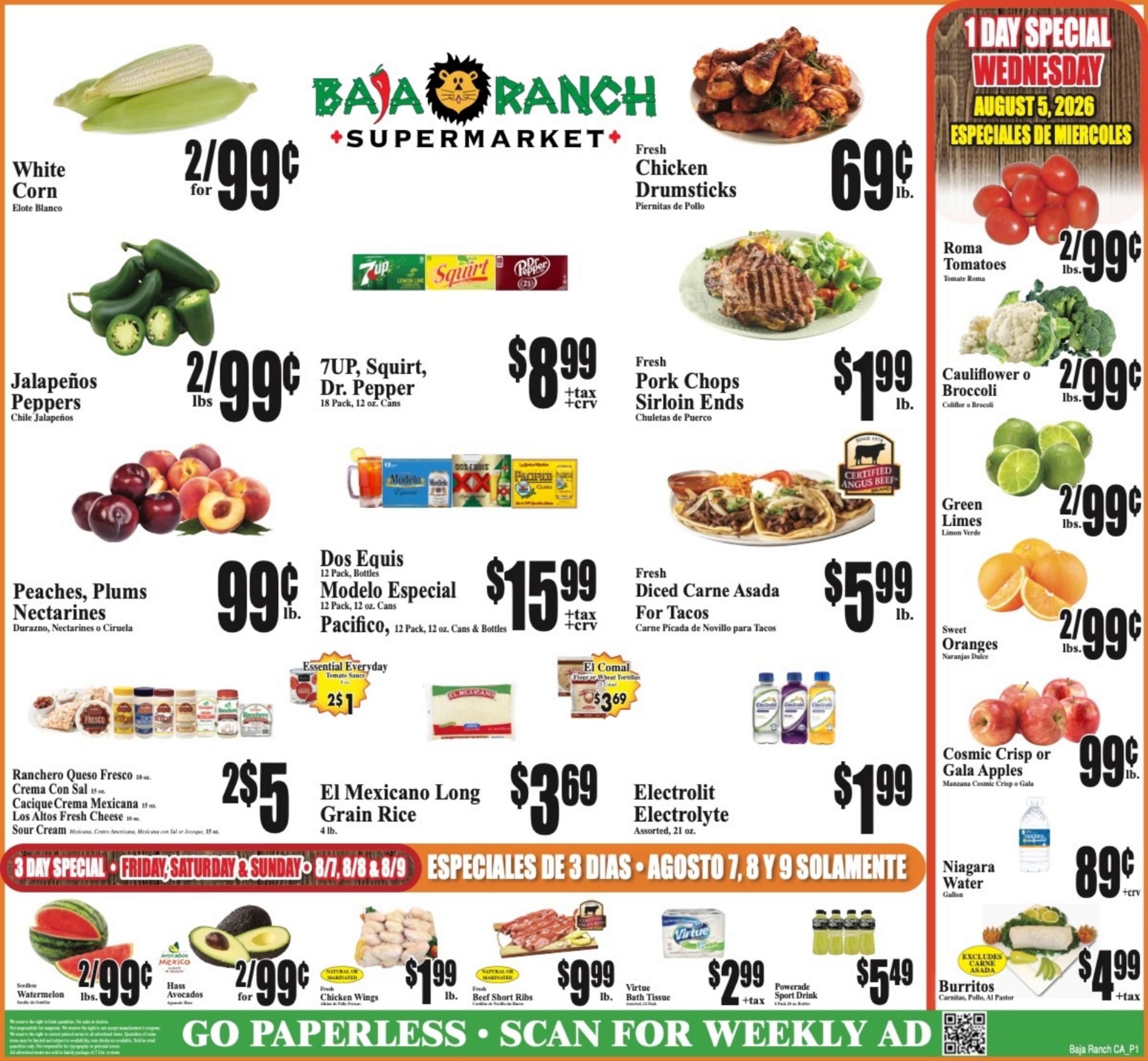 Baja Ranch Supermarket Weekly Ad August 5 - 11, 2026