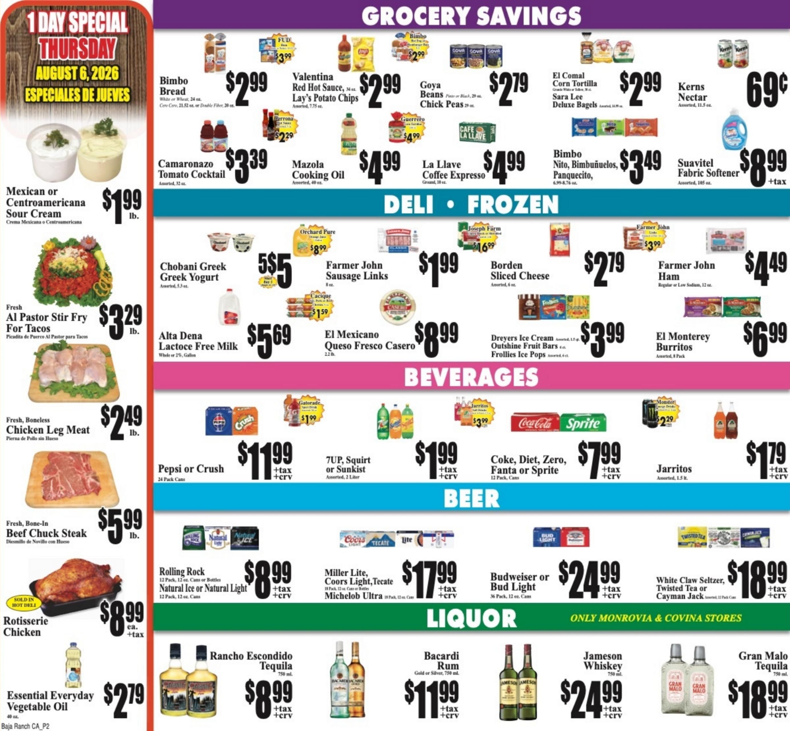 Baja Ranch Supermarket Weekly Ad August 5 - 11, 2026