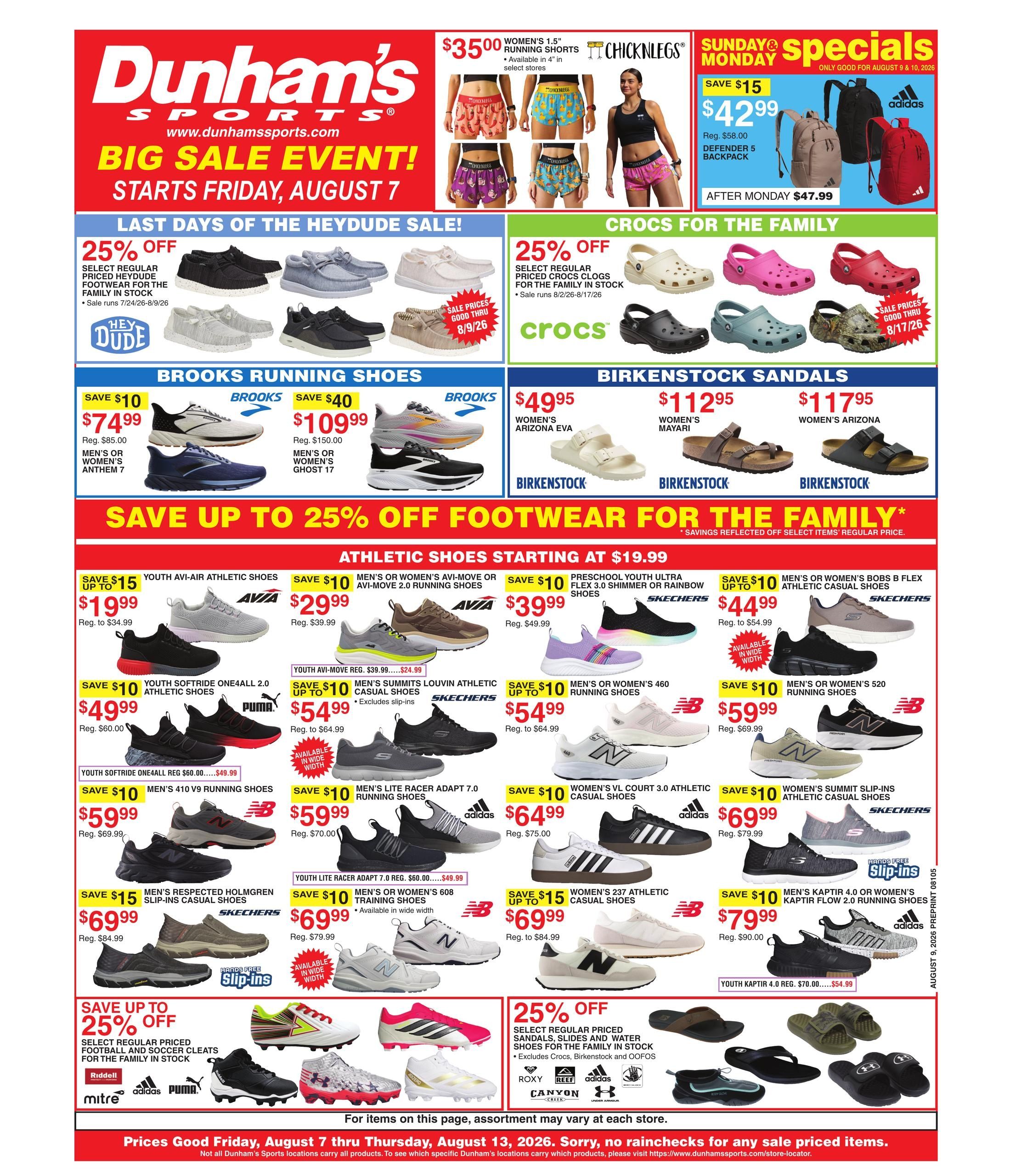 Dunham's Sports Weekly Ad August 7 - 13, 2026