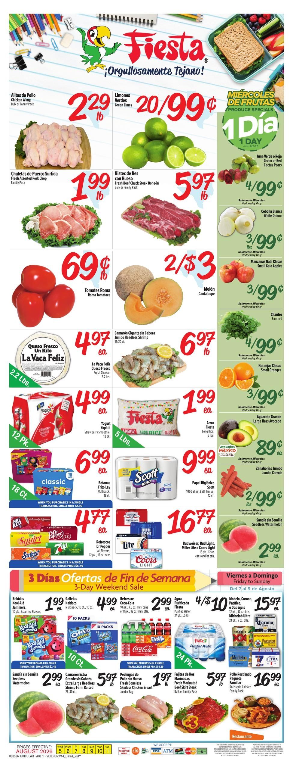 Fiesta Mart (Denton–Coppell Area, TX) Weekly Ad August 5 - 11, 2026