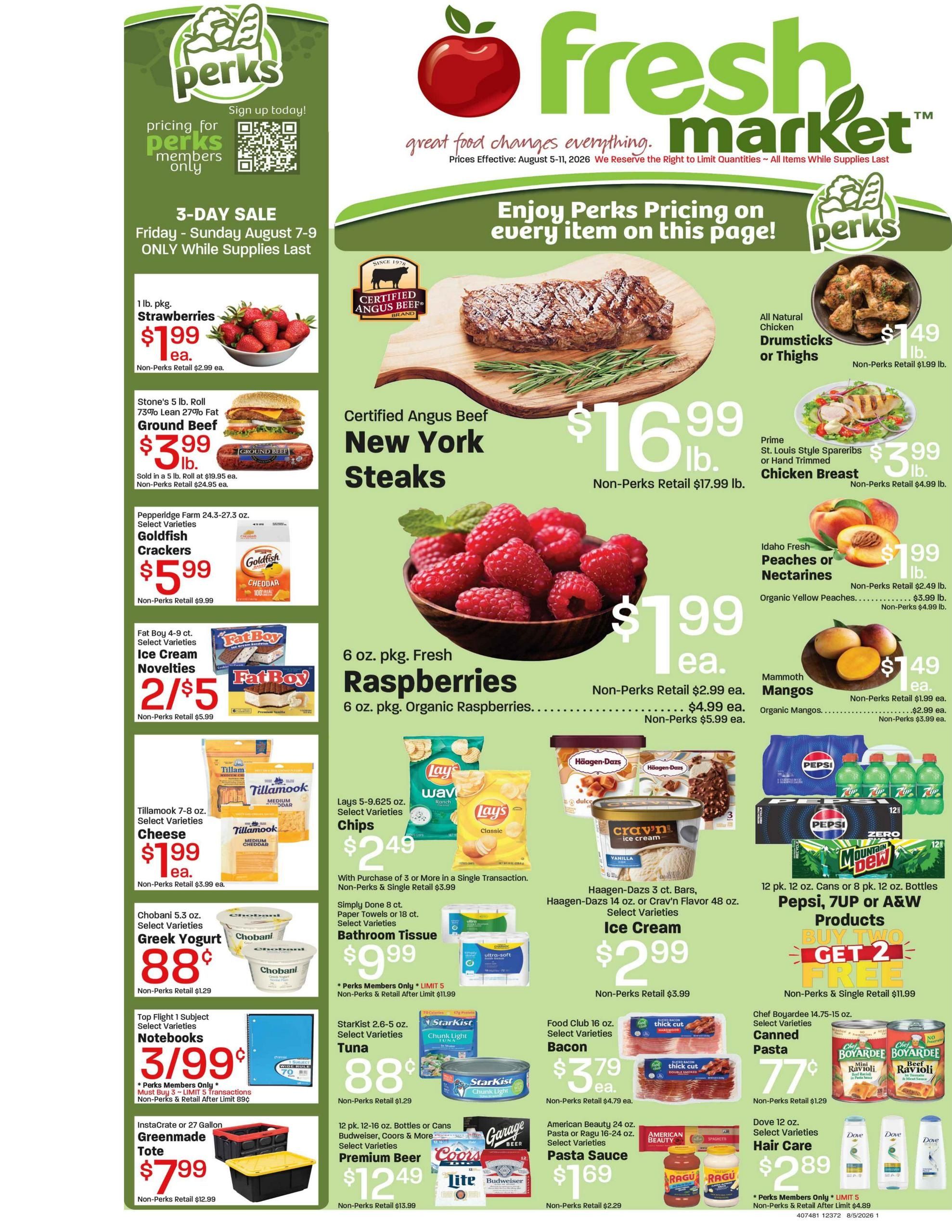 Fresh Market (Salt Lake City–West Valley City Area, UT) Weekly Ad August 5 - 11, 2026