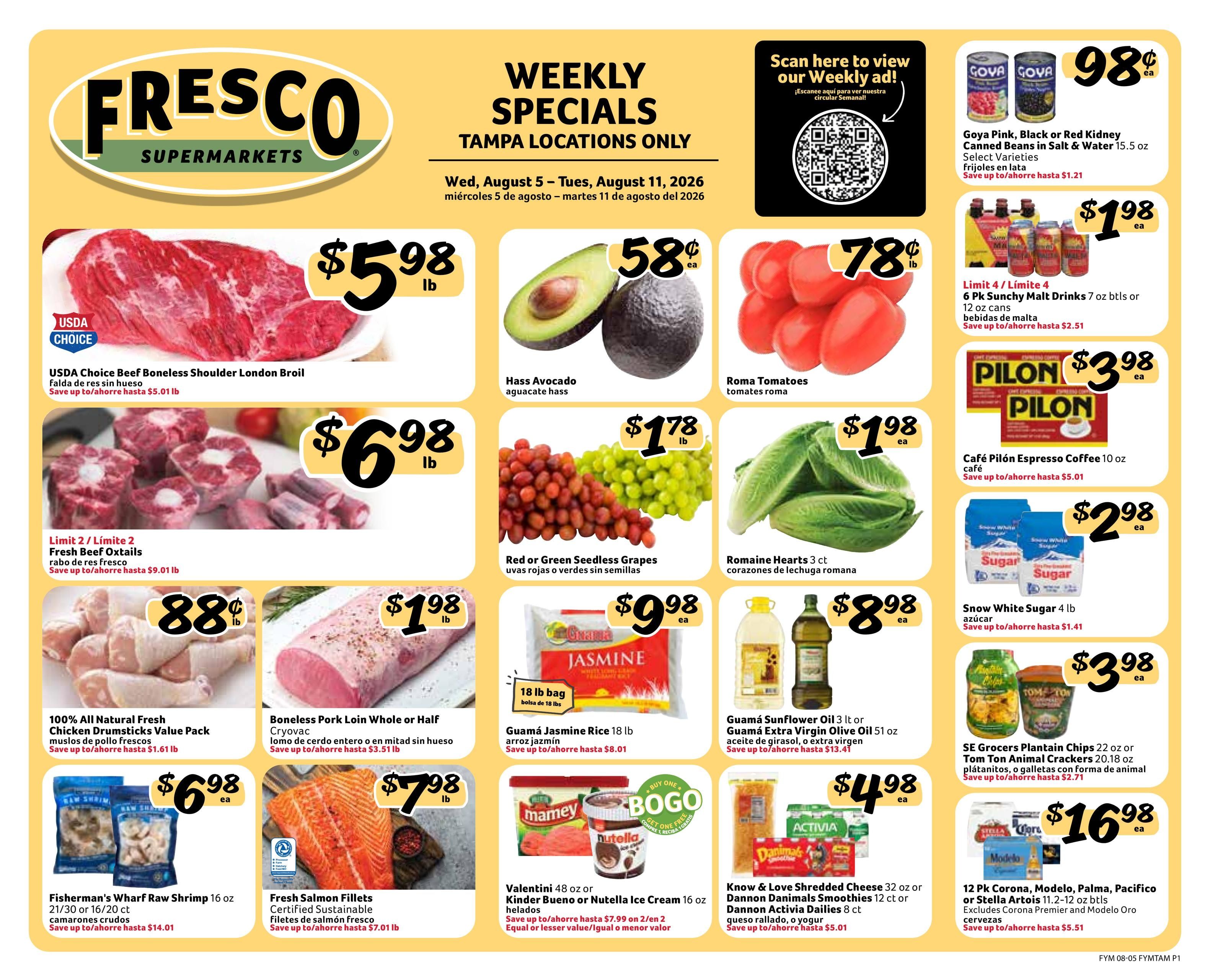 Fresco Y Mas (St. Petersburg–Pinellas Park Area, FL) Weekly Ad August 5 - 11, 2026