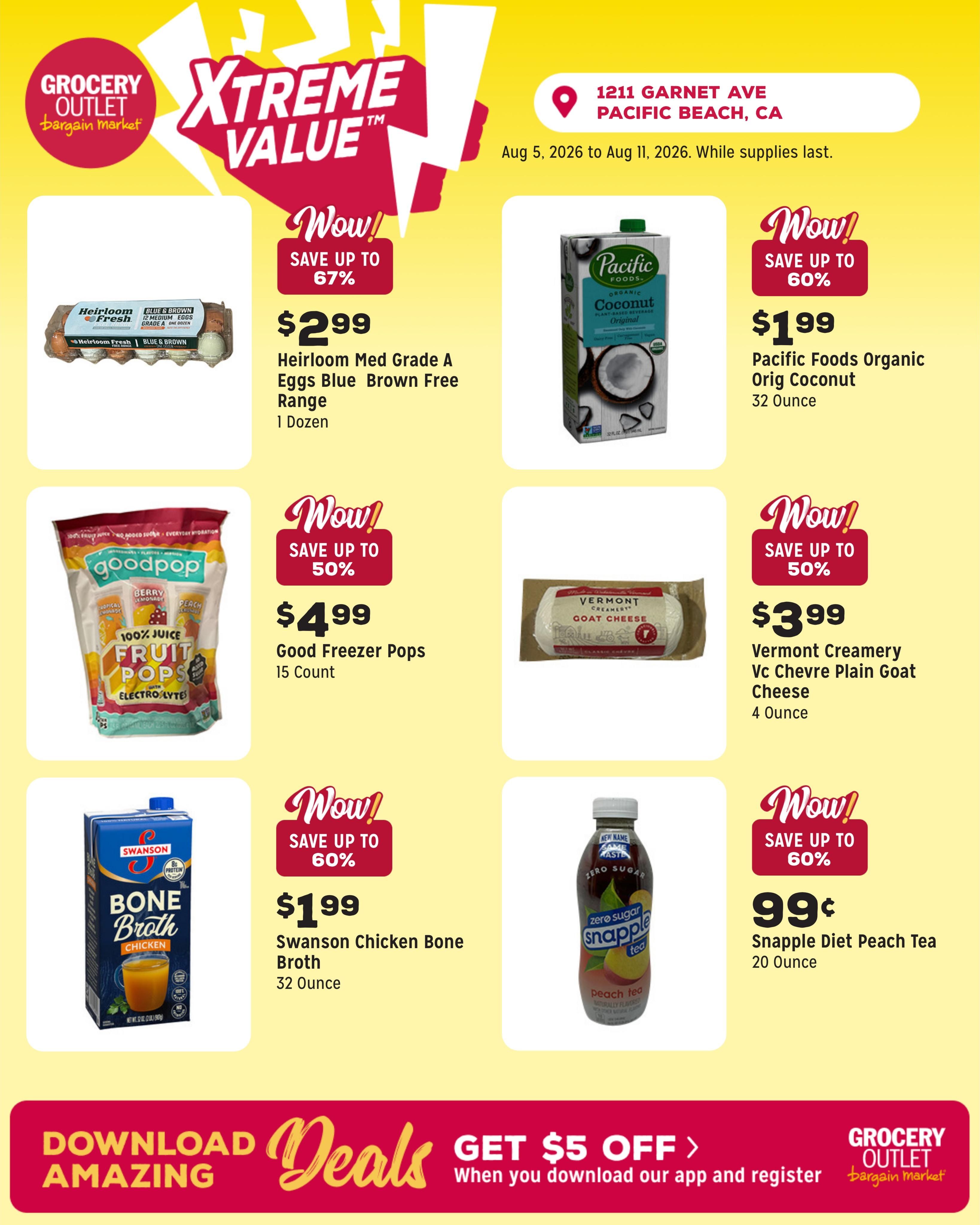 Grocery Outlet (La Jolla Area, CA) Weekly Ad August 5 - 11, 2026