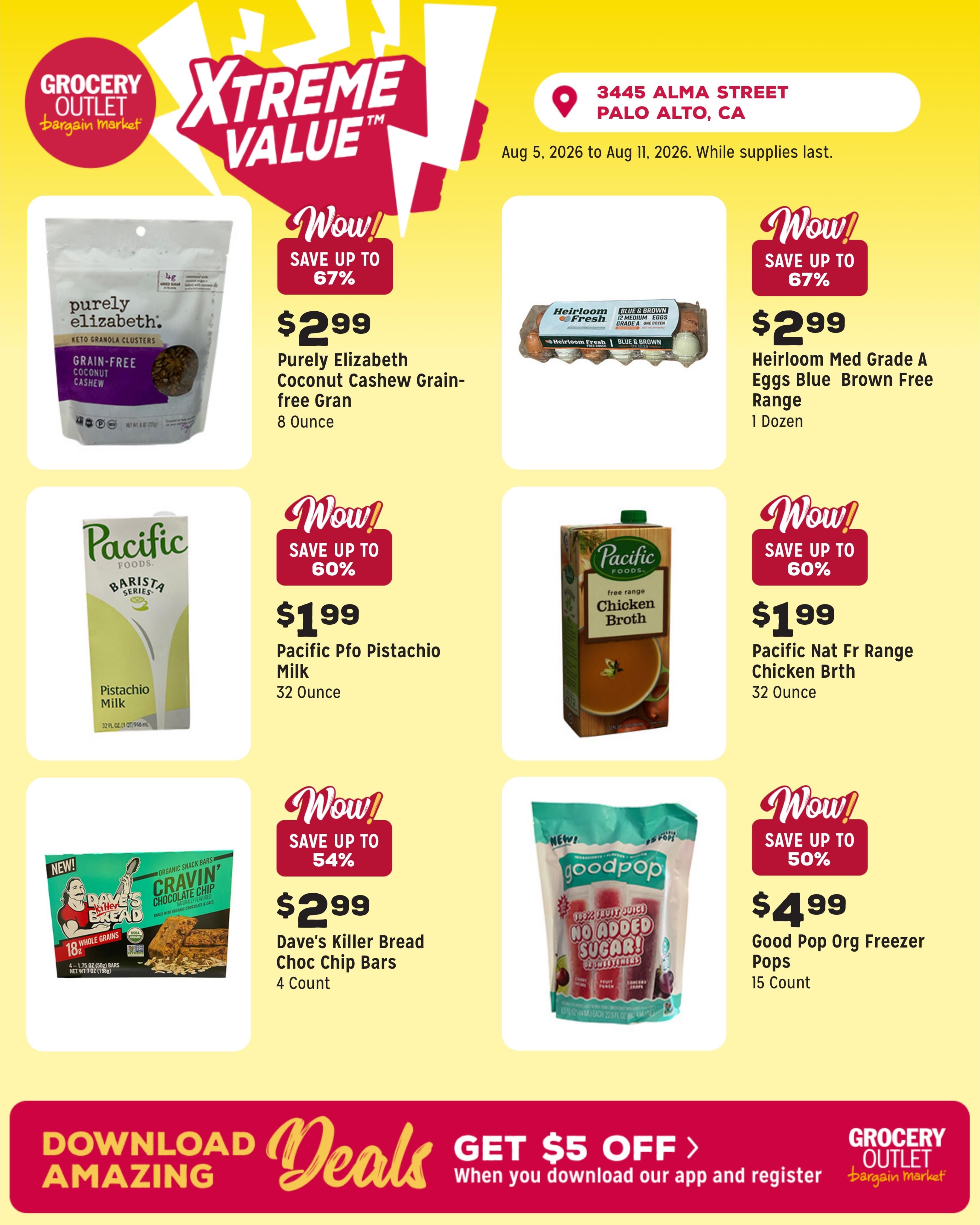 Grocery Outlet (Palo Alto–Stanford Area, CA) Weekly Ad August 5 - 11, 2026