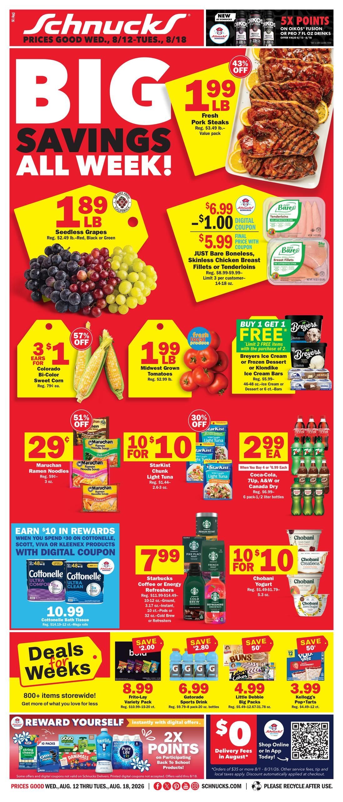 Schnucks (Evansville–Henderson Area, IN–KY) Weekly Print Weekly Ad August 12 - 18, 2026